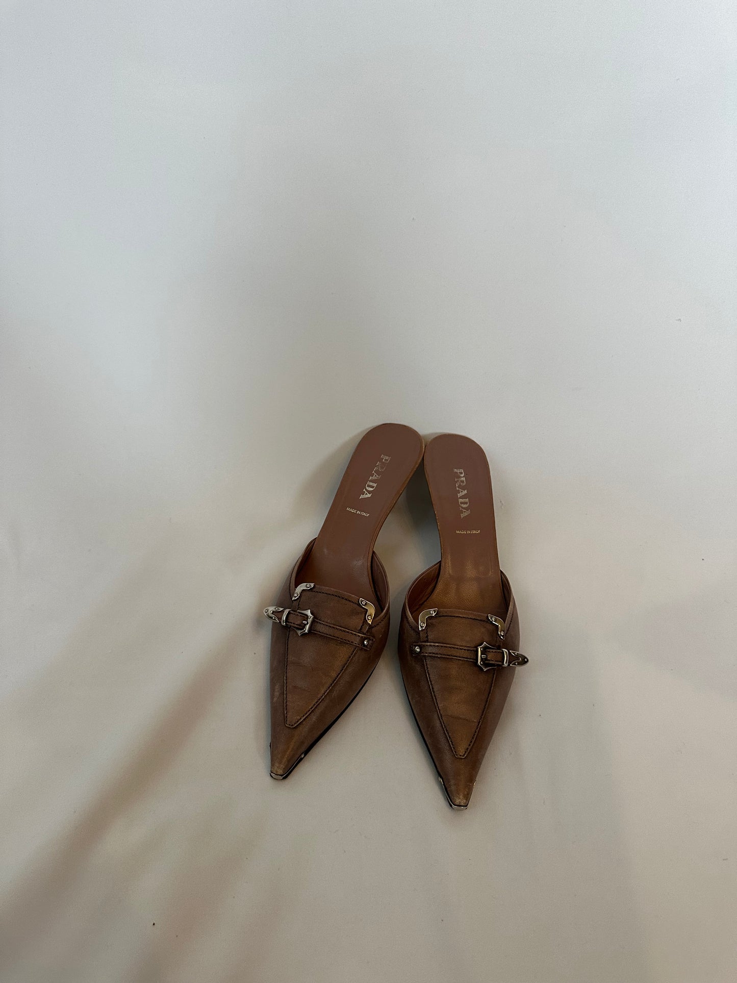 Vintage Prada Buckle Mules