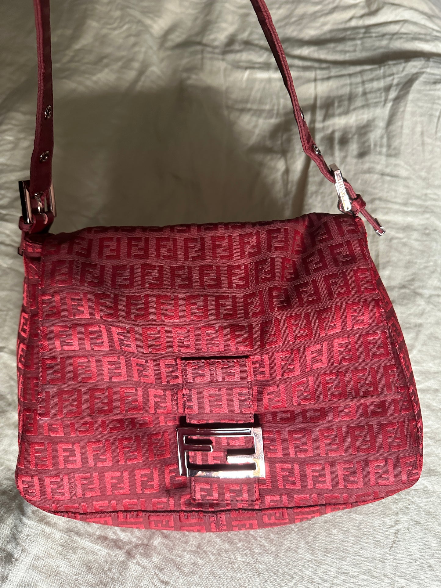 Vintage Fendi Red Zucchino Mama Bag