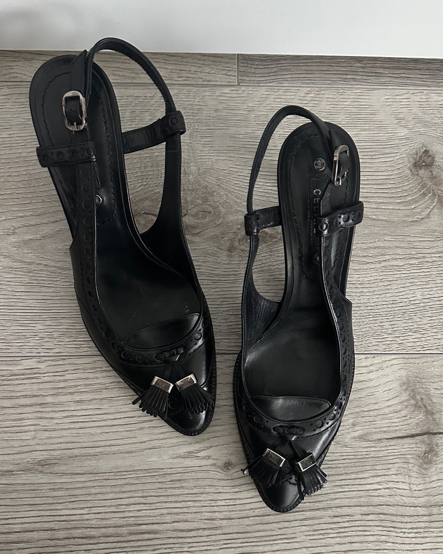 Vintage Celine Slingbacks with Tassel Logo