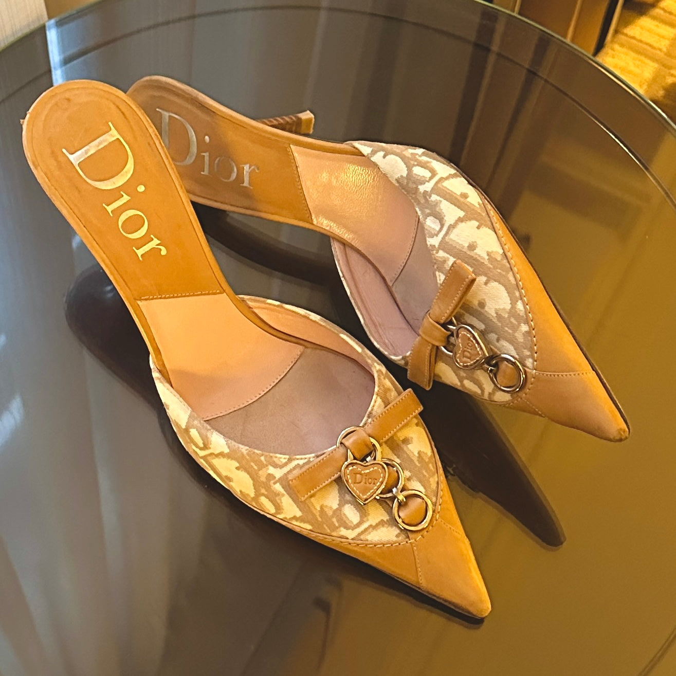 Vintage Christian Dior Romantique Trotter Mules