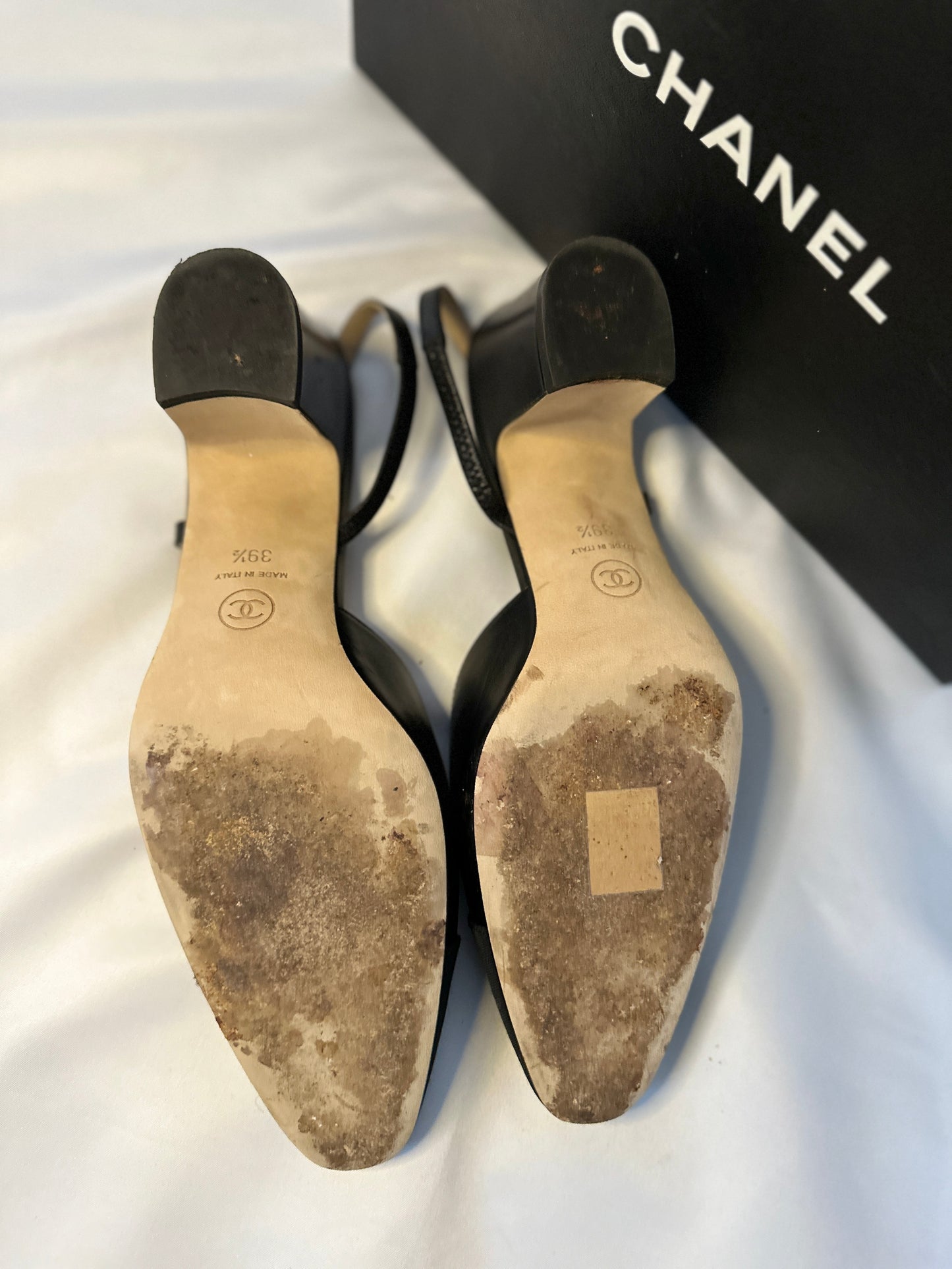 Chanel Black Slingback Heels