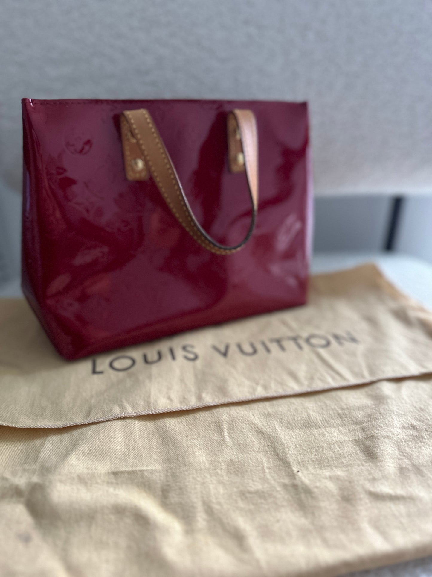 Vintage Louis Vuitton Red Vernis Houston Tote