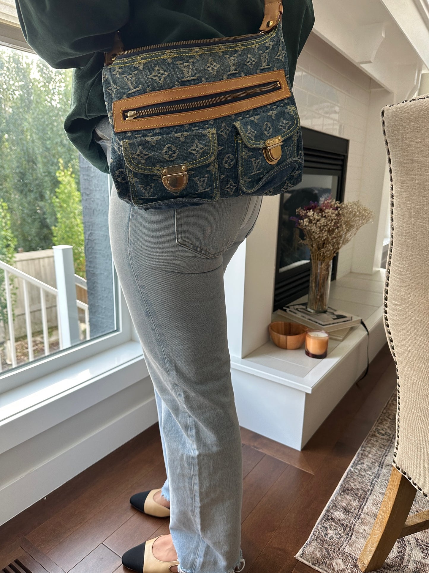 Vintage Louis Vuitton Denim Baggy Crossbody