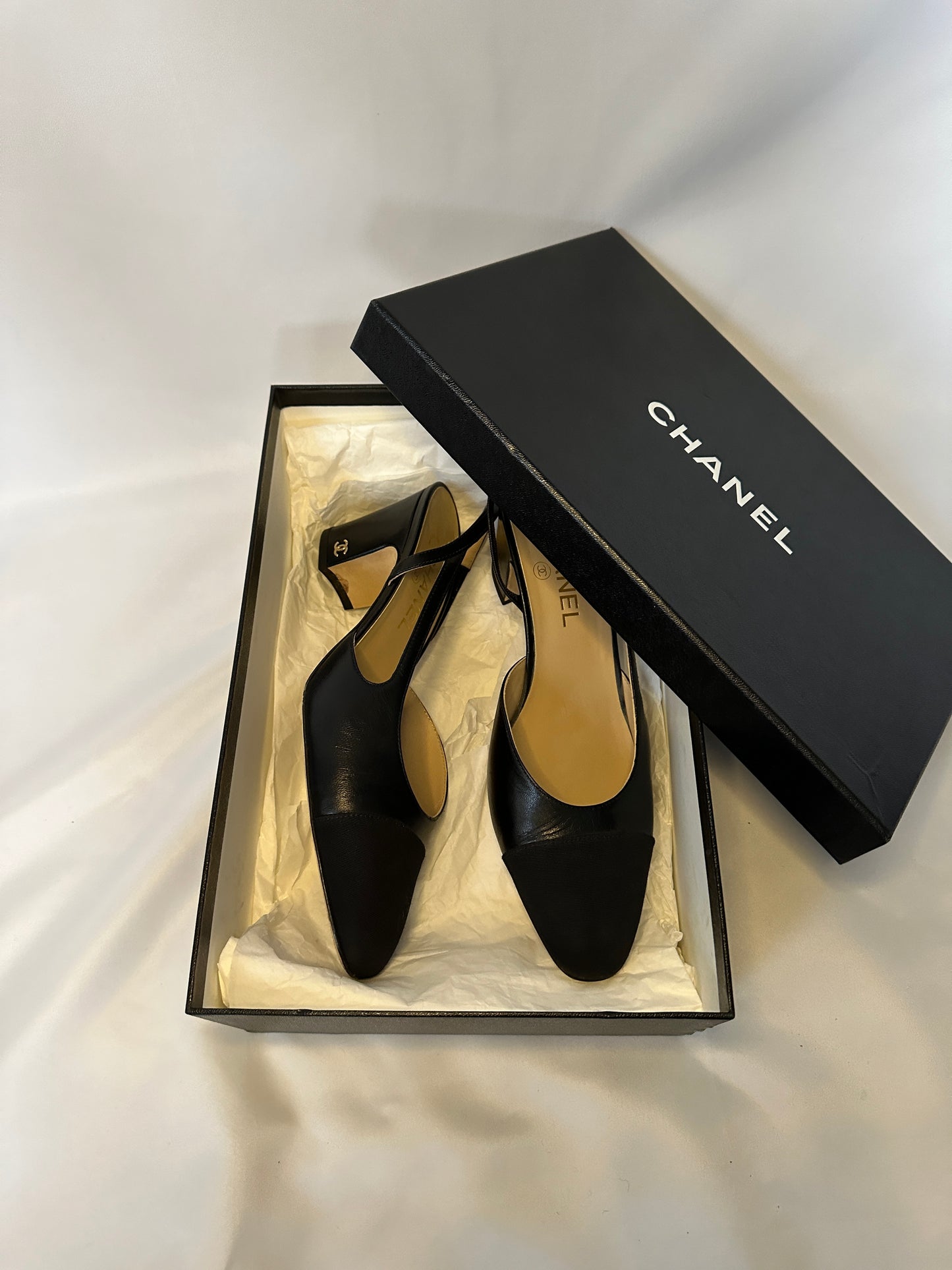 Chanel Black Slingback Heels