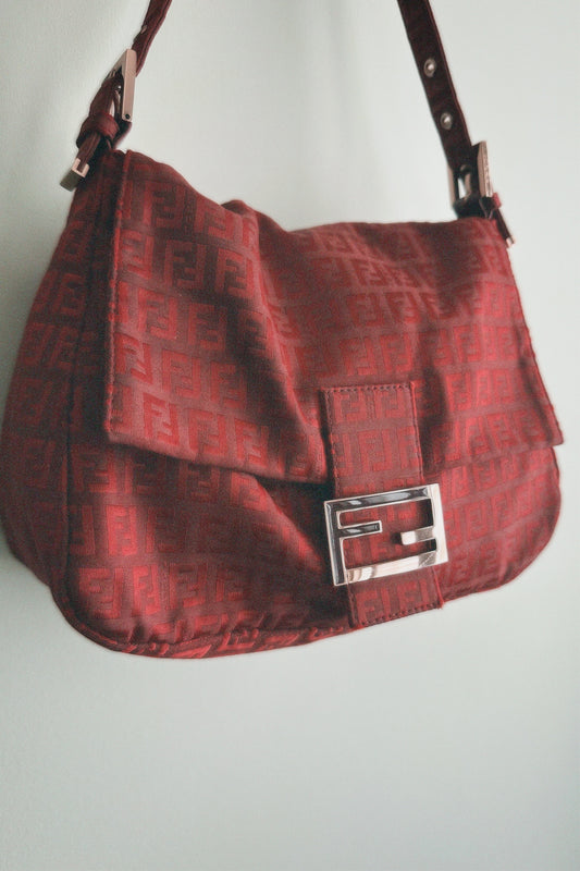 Vintage Fendi Red Zucchino Mama Bag