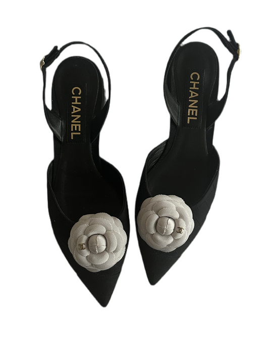 Chanel Camelia Slingback Ballet Flat 38