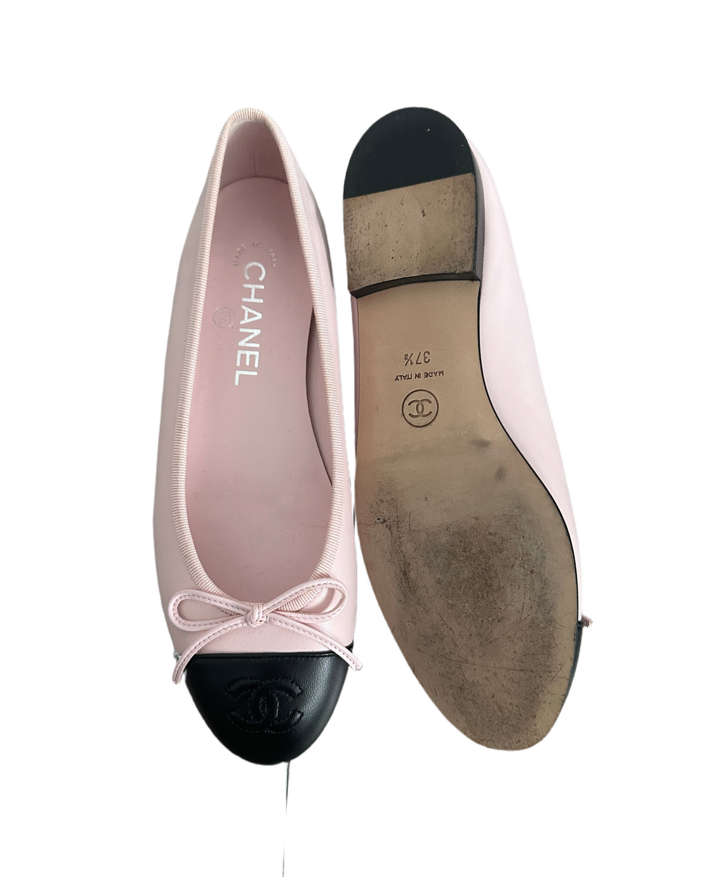 Chanel Ballerina Flats Pink/Black 37.5