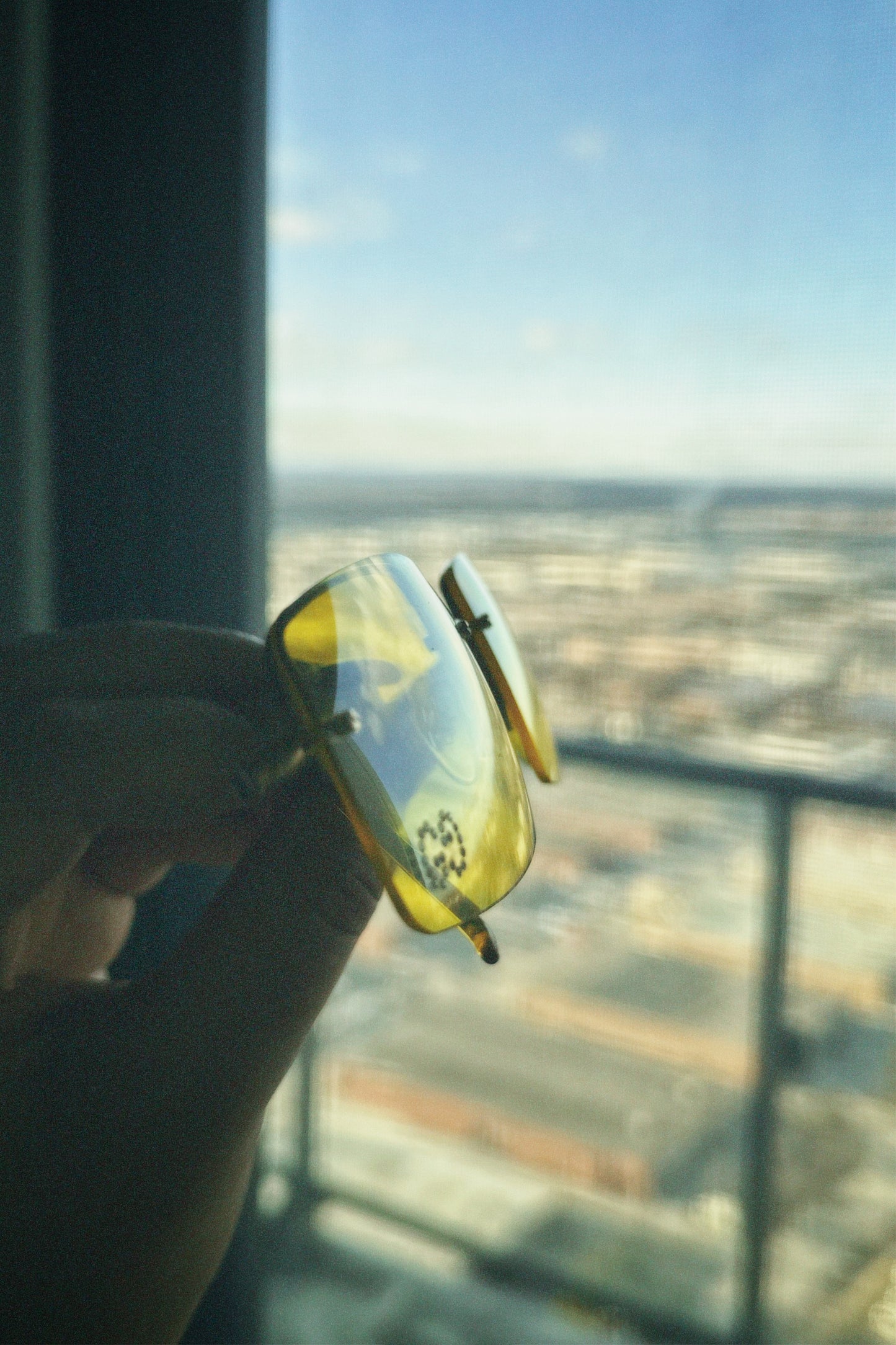 Vintage Gucci Yellow Sunglasses with Crystal GG