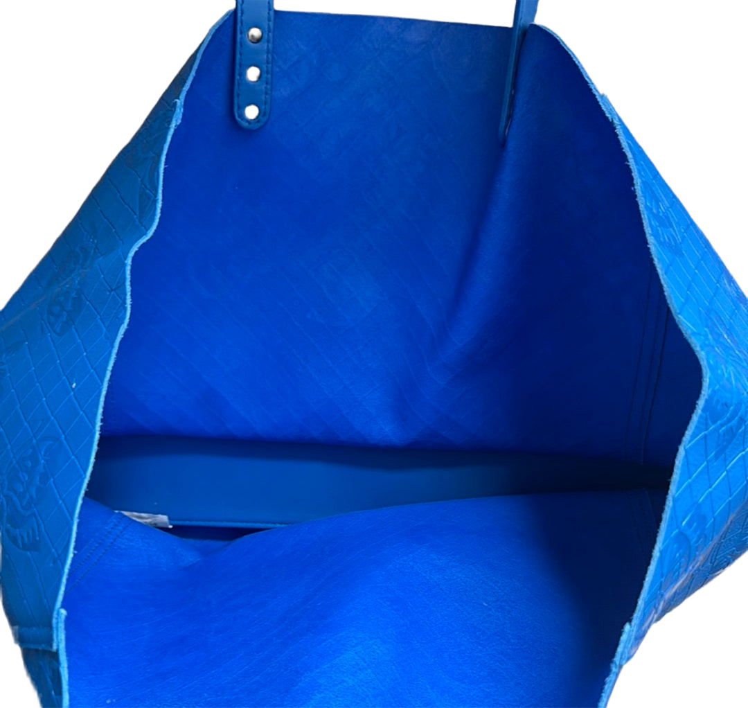 Vintage Bottega Veneta Cobalt Blue Leather Butterfly Tote