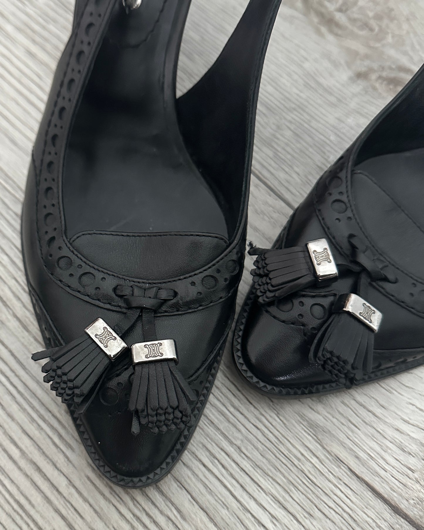 Vintage Celine Slingbacks with Tassel Logo