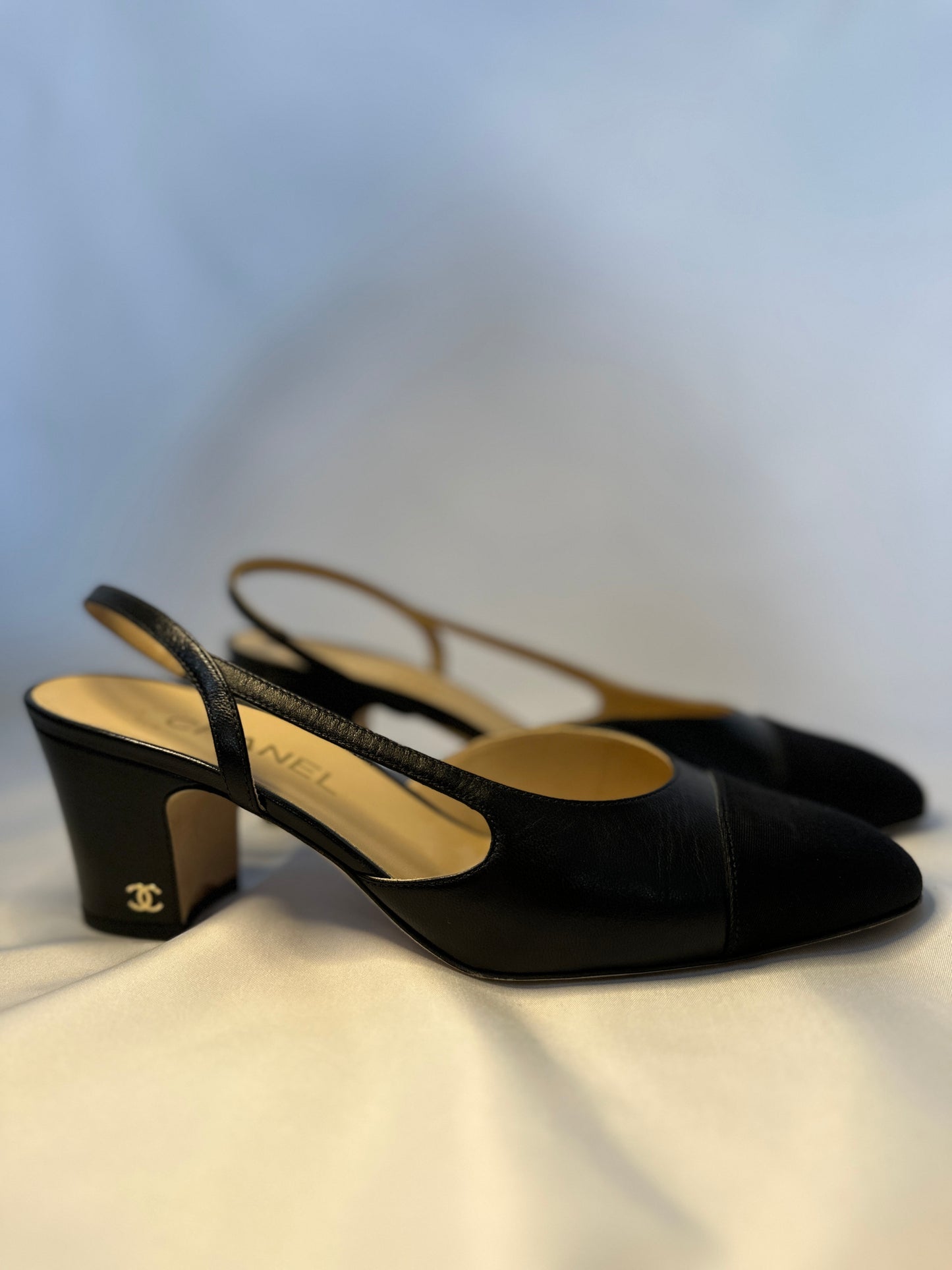 Chanel Black Slingback Heels