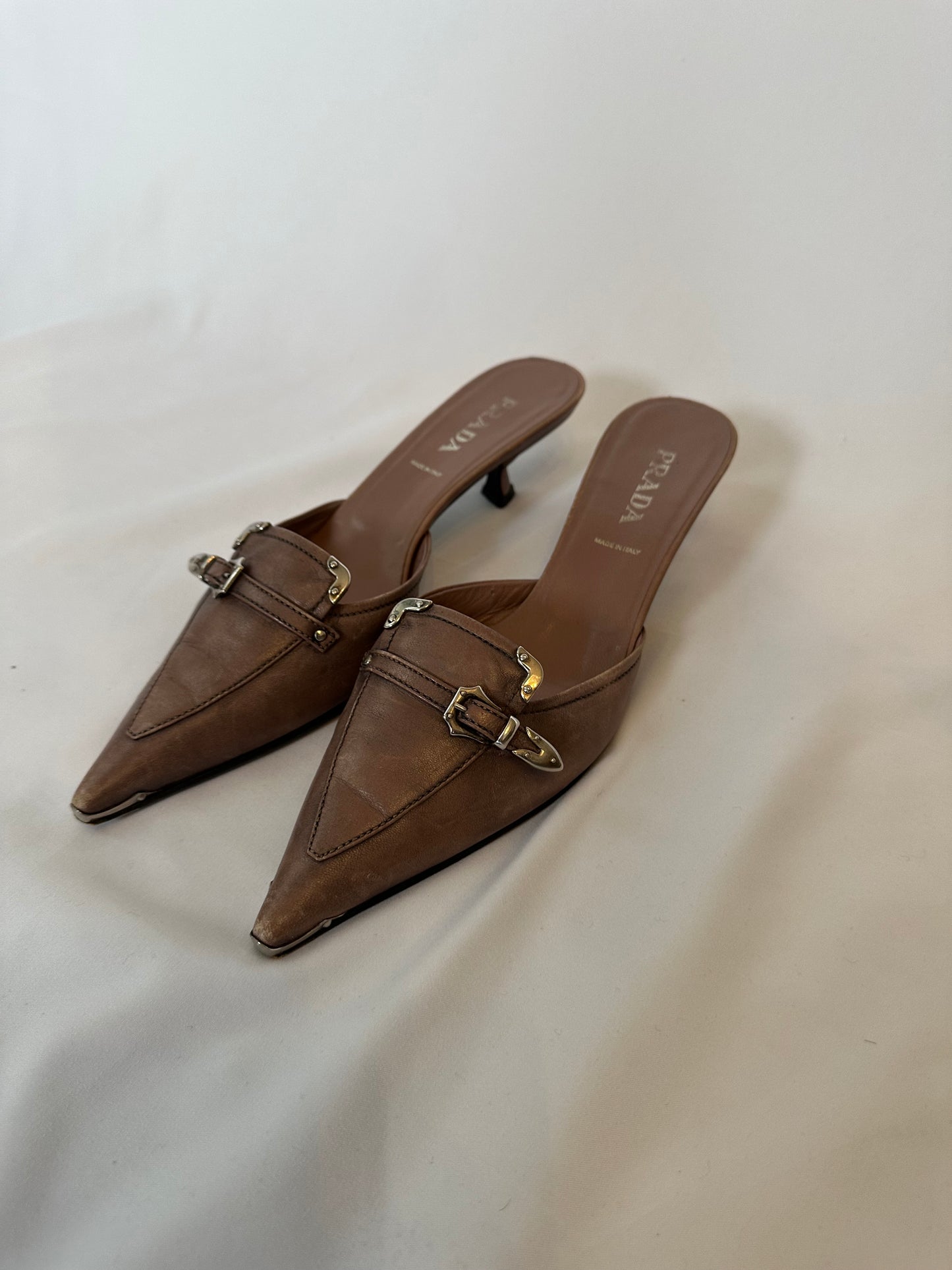 Vintage Prada Buckle Mules