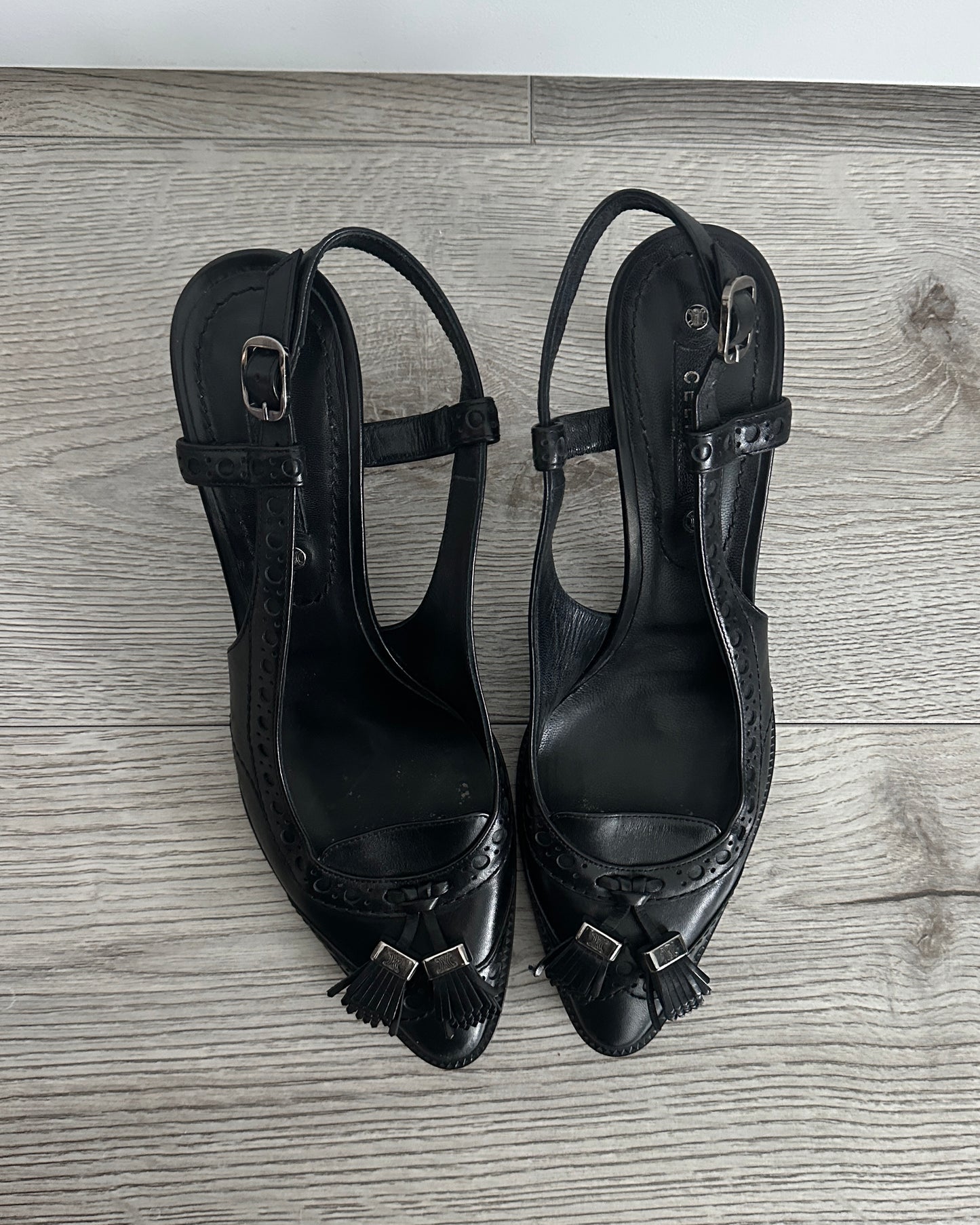 Vintage Celine Slingbacks with Tassel Logo