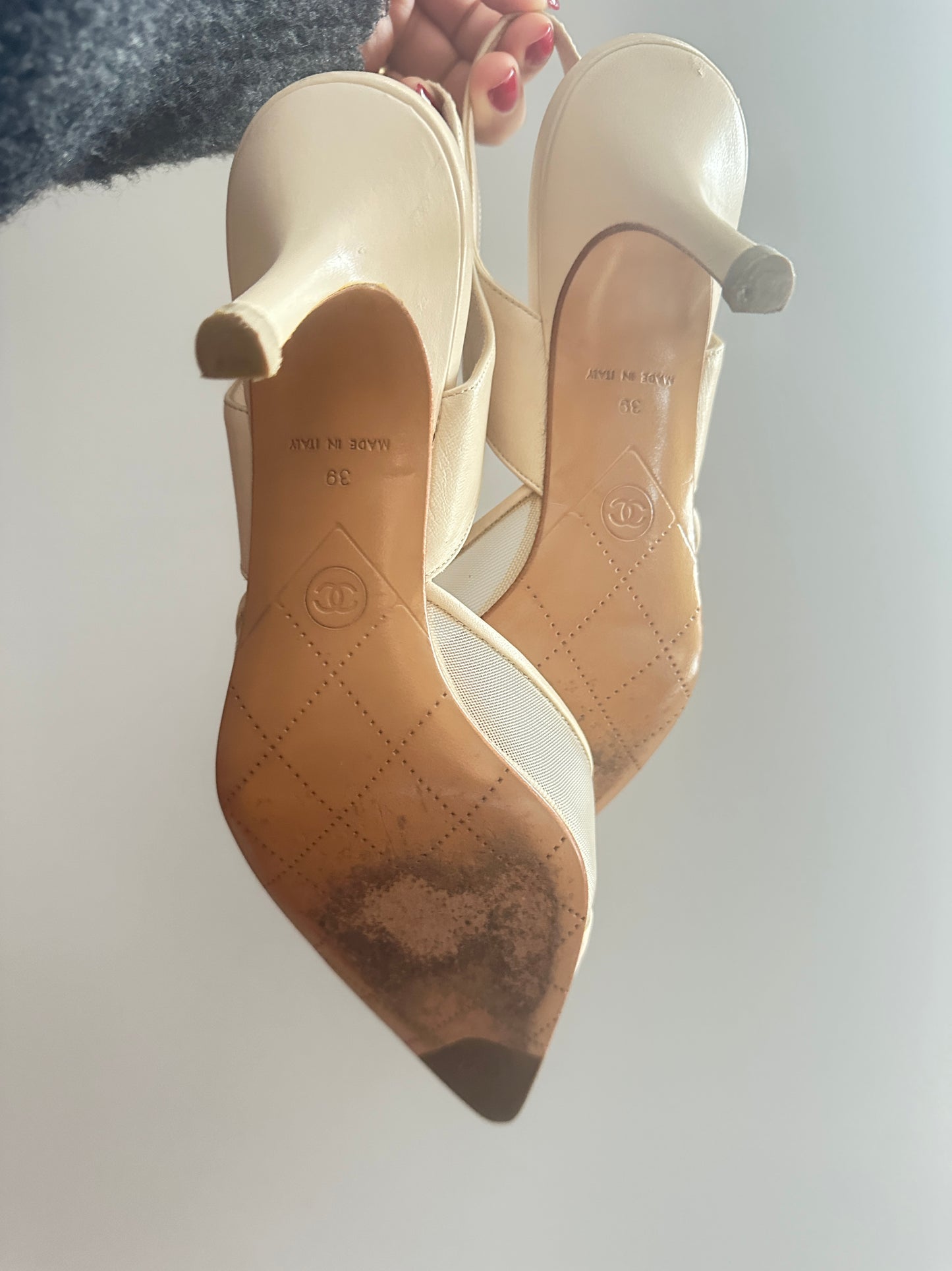 Vintage Chanel Mesh Slingbacks