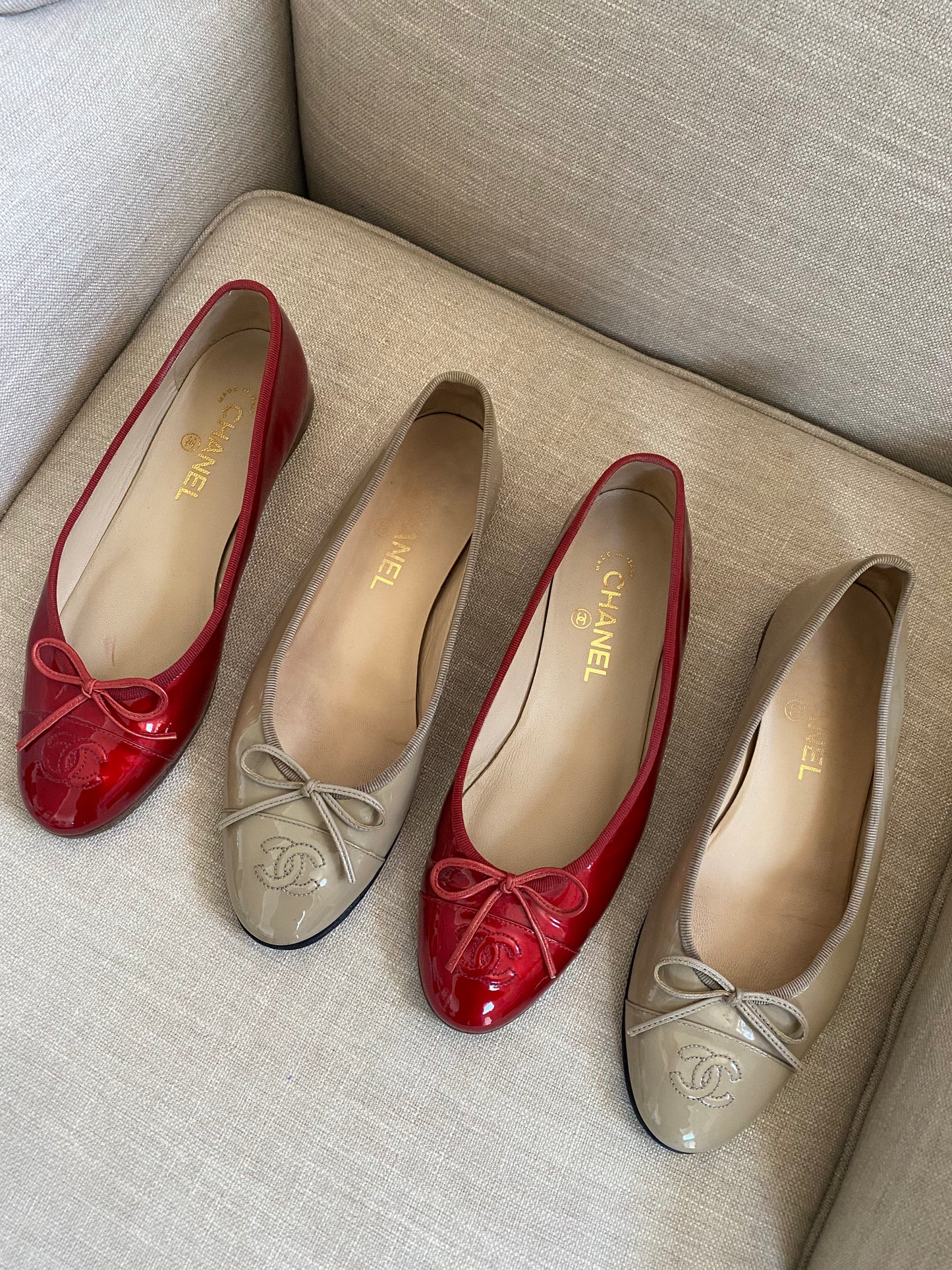 Chanel Patent Red Ballet Flat