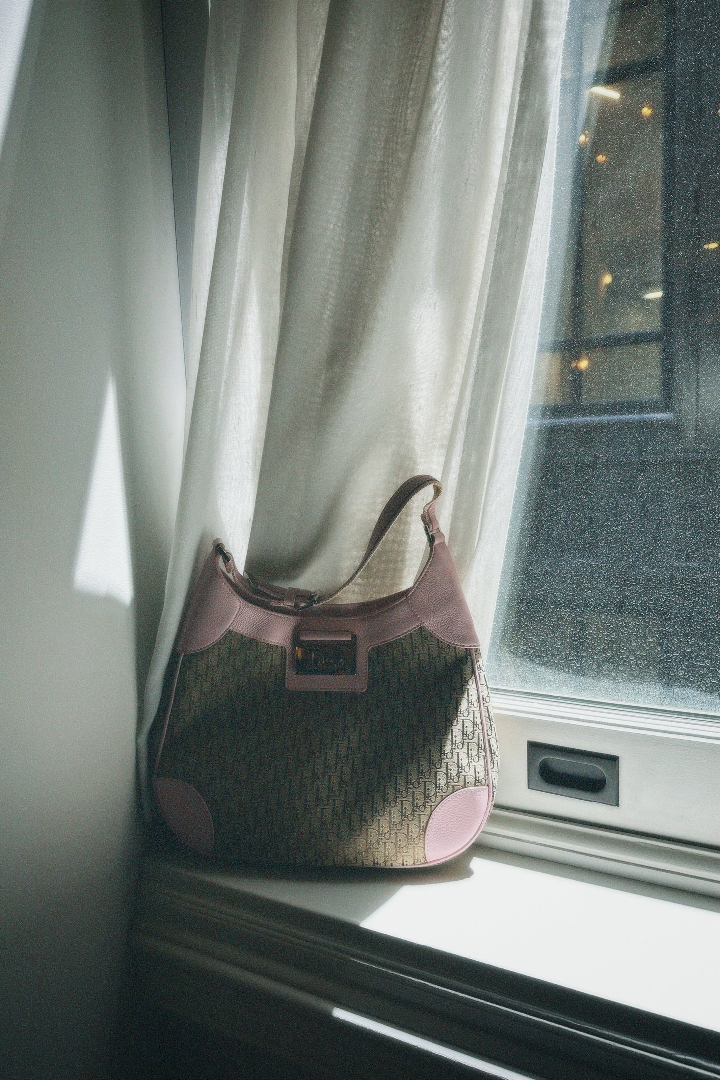 Vintage Dior Monogram Bag with Pink Leather