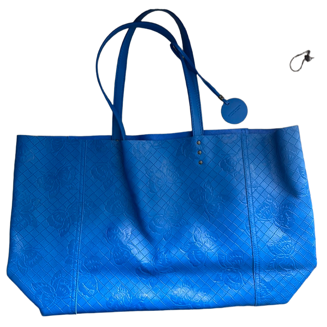 Vintage Bottega Veneta Cobalt Blue Leather Butterfly Tote