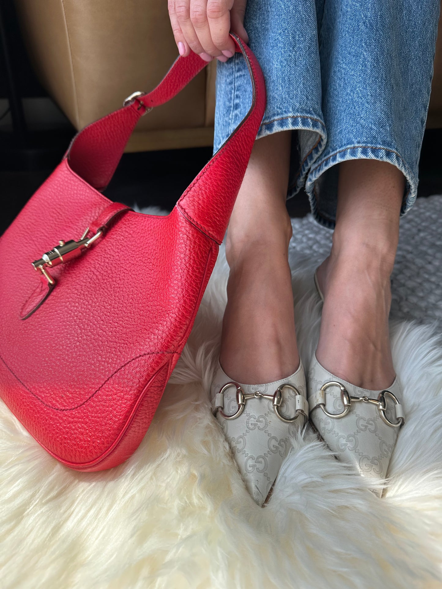 Vintage Gucci Red Jackie Bag