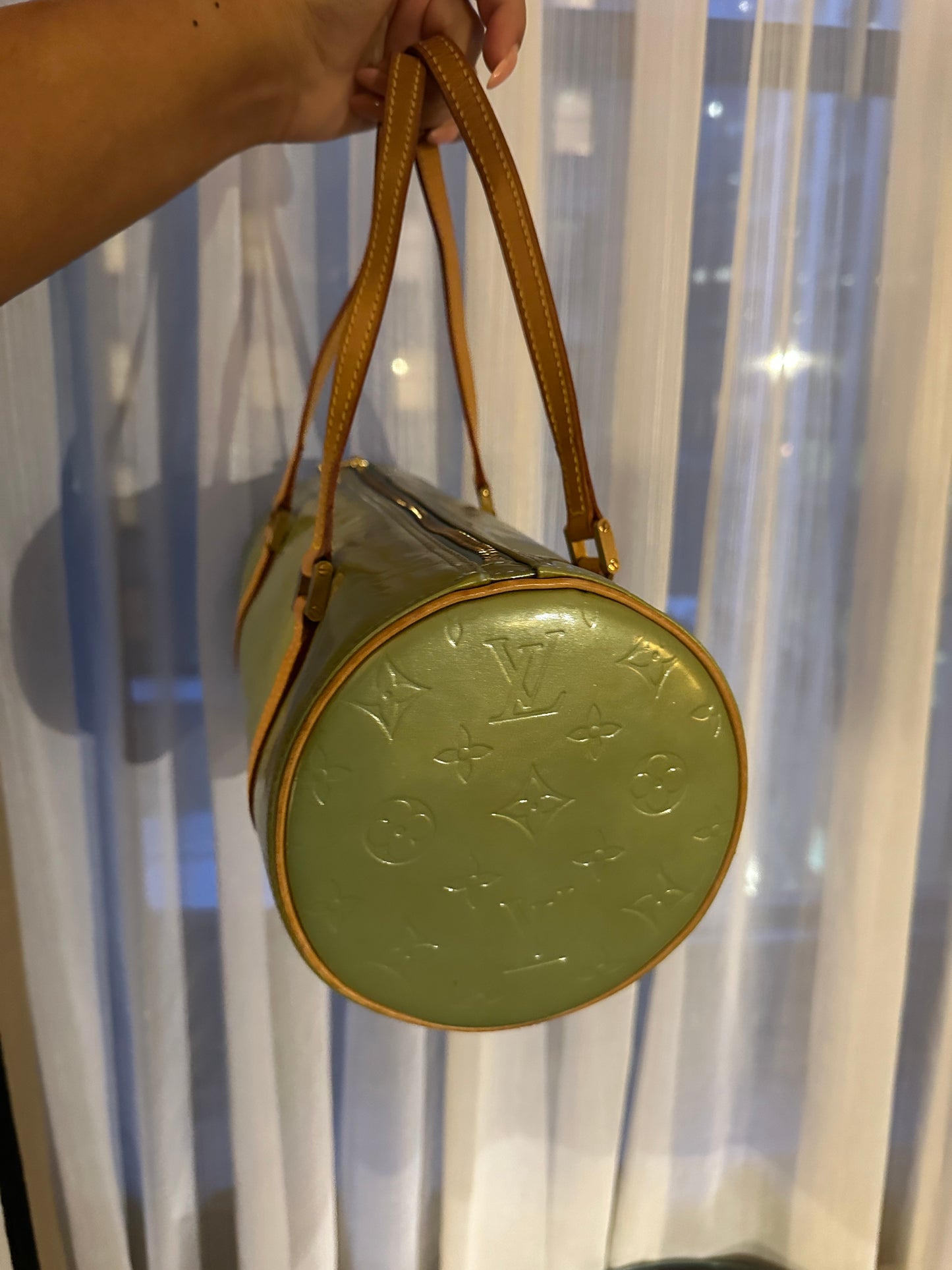 Vintage Louis Vuitton Green Vernis Papillon Bag