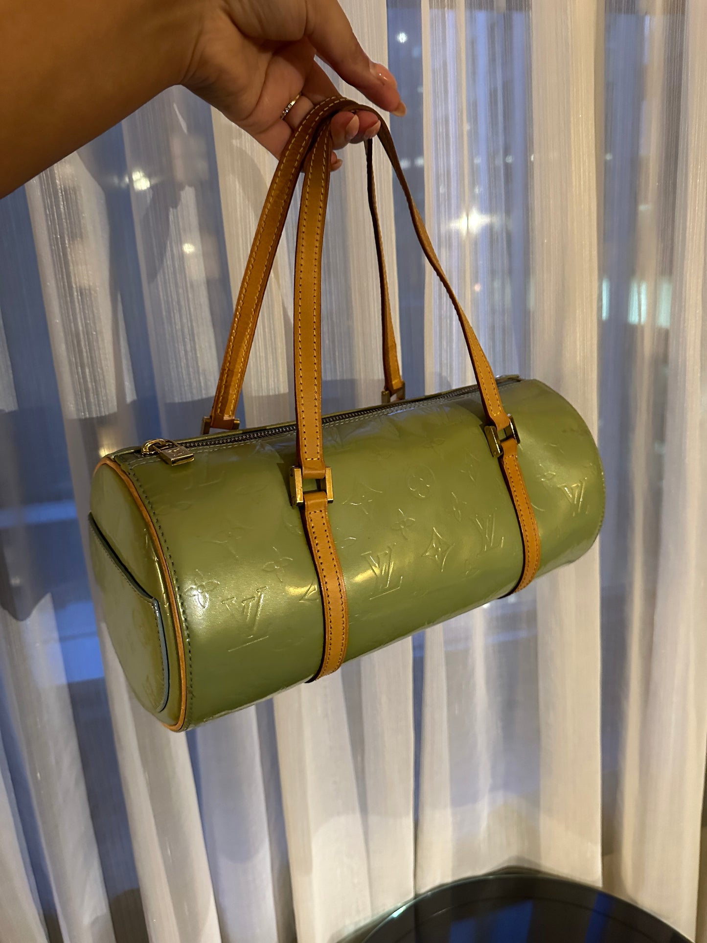 Vintage Louis Vuitton Green Vernis Papillon Bag