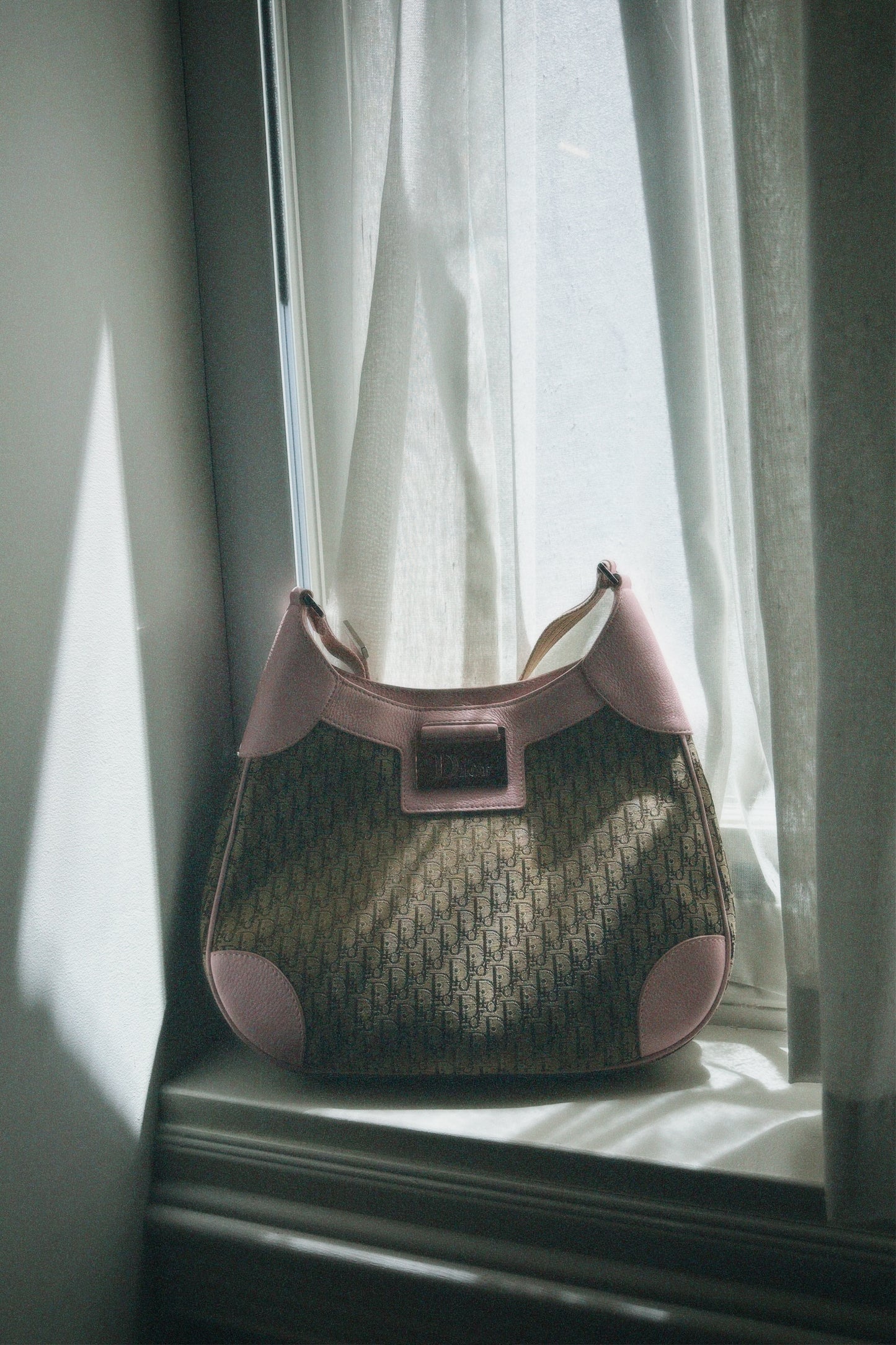 Vintage Dior Monogram Bag with Pink Leather