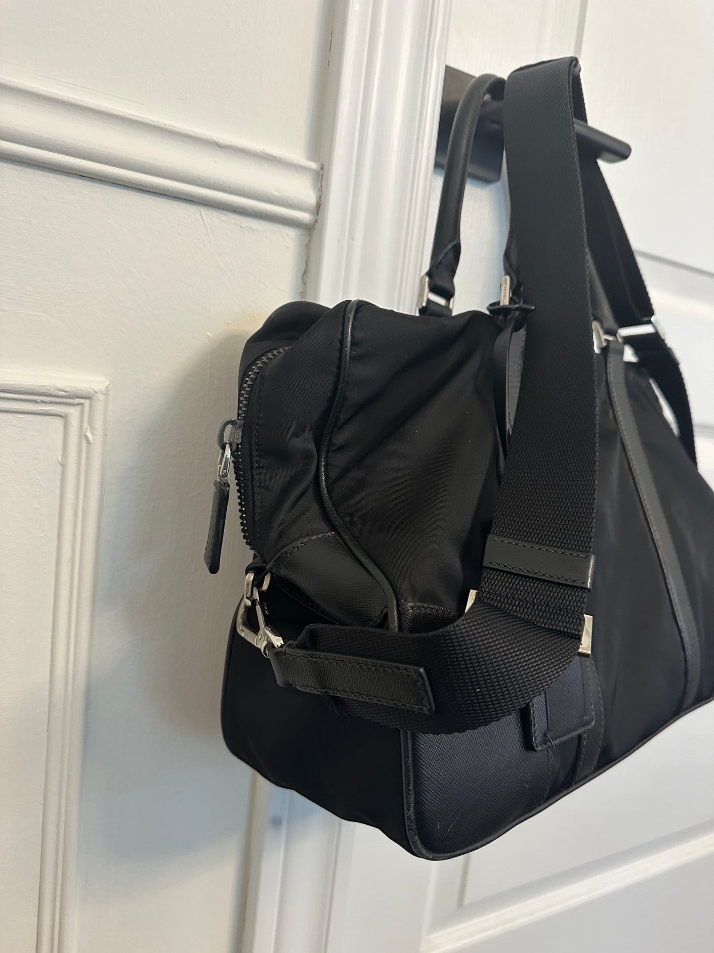 Prada Tessuto Nylon Saffiano Briefcase / Duffle Bag