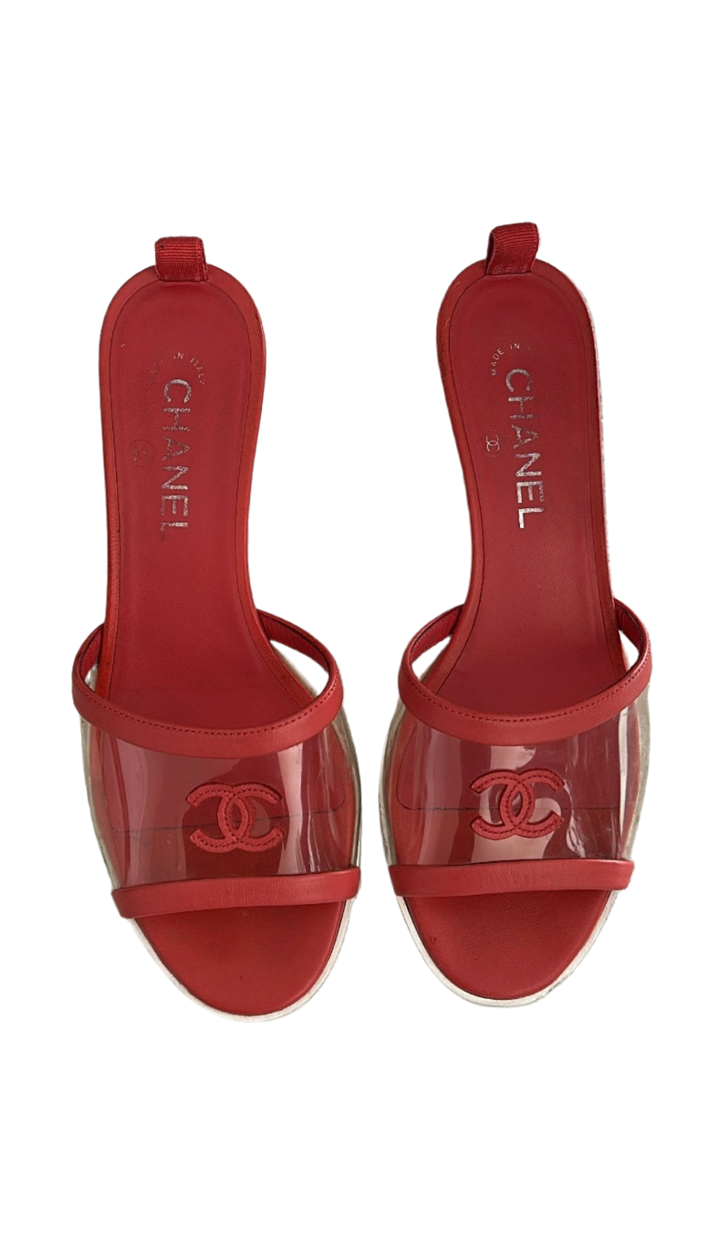 Chanel 19P PVC Logo Slides