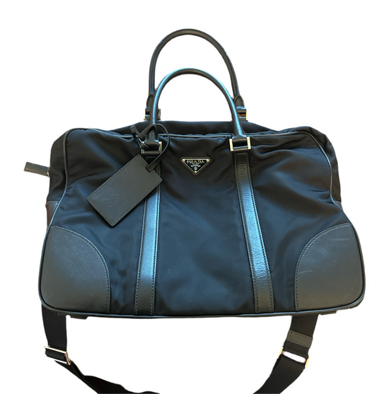 Prada Tessuto Nylon Saffiano Briefcase / Duffle Bag