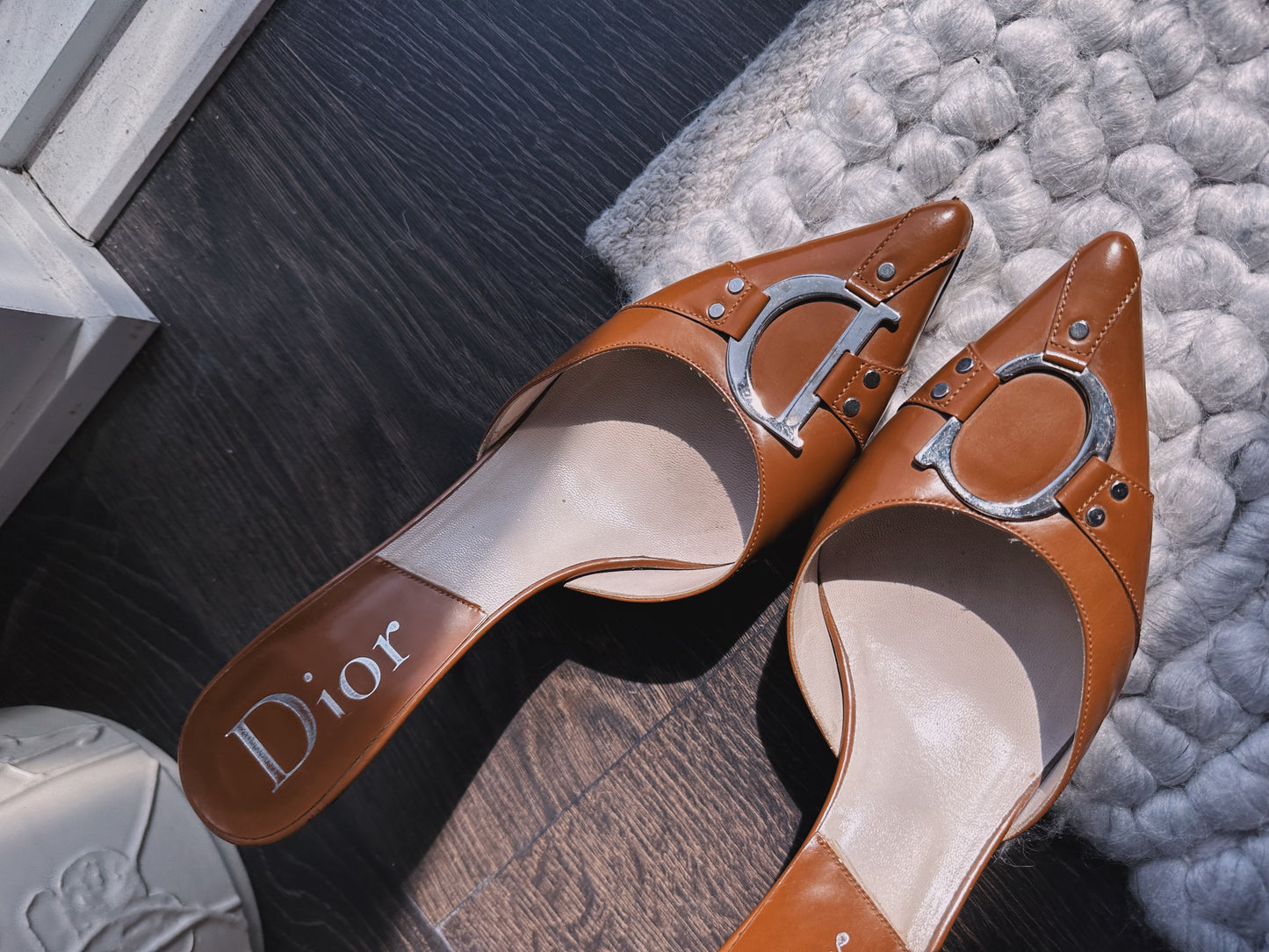 Vintage Dior Brown Mules