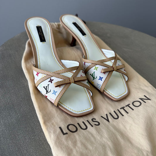 Vintage Louis Vuitton Takashi Murakami Multicolor Mules