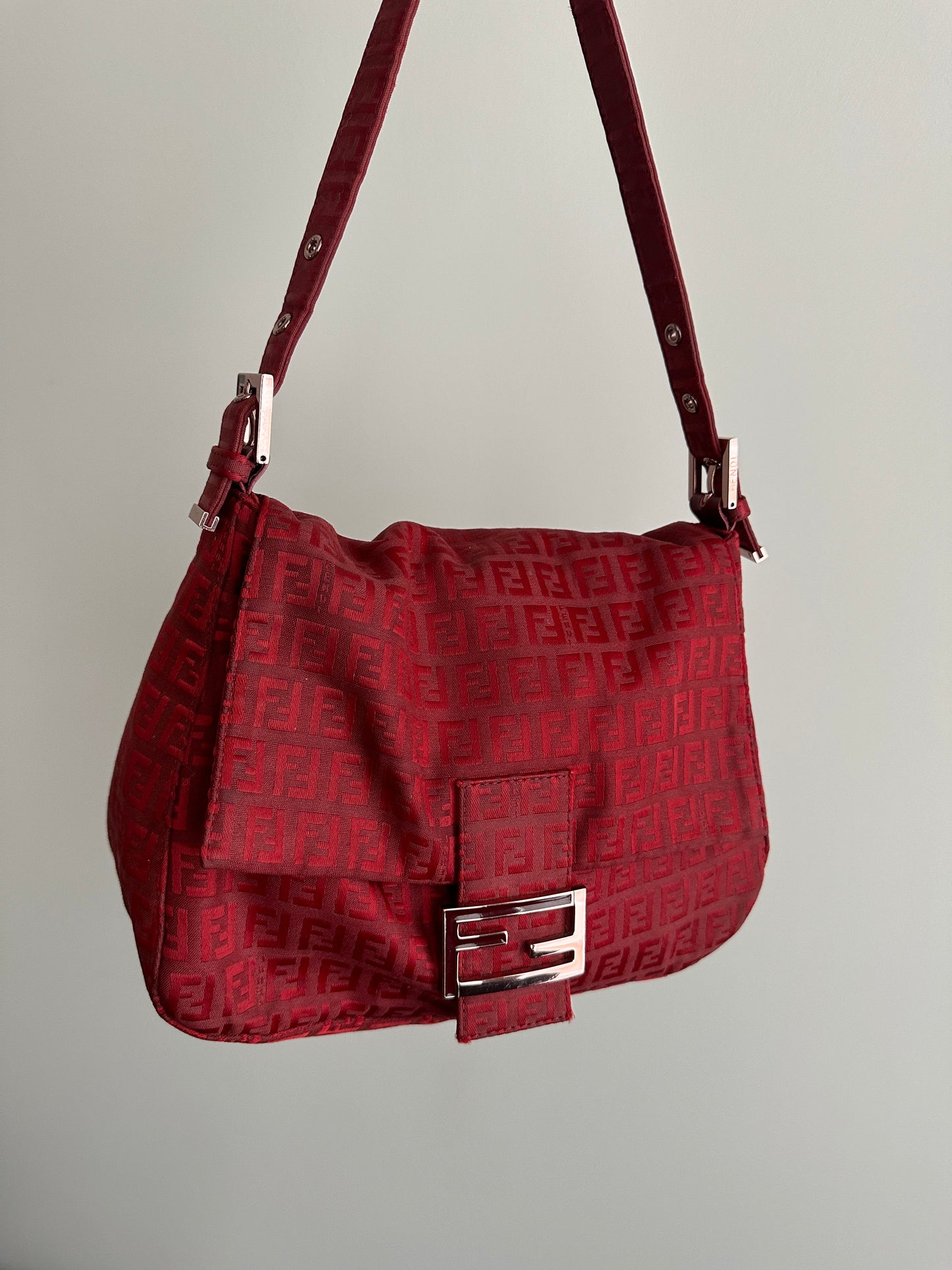 Vintage Fendi Red Zucchino Mama Bag