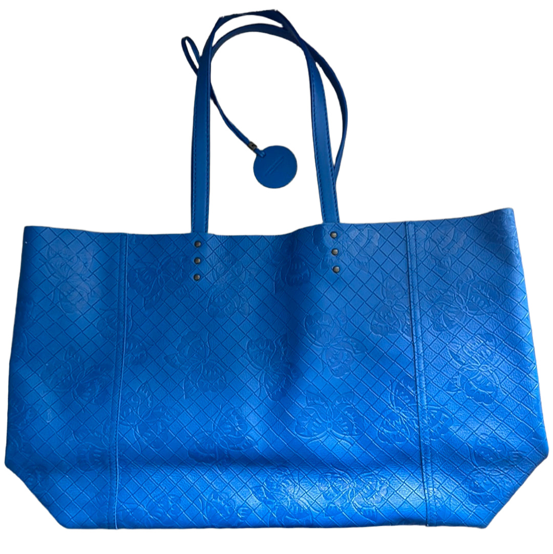 Vintage Bottega Veneta Cobalt Blue Leather Butterfly Tote