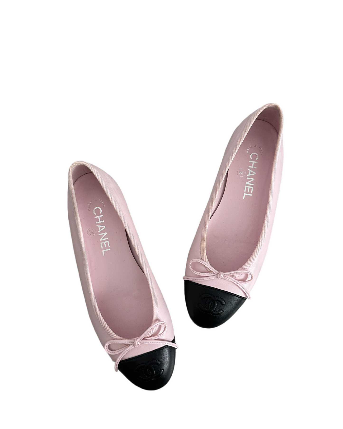 Chanel Ballerina Flats Pink/Black 37.5