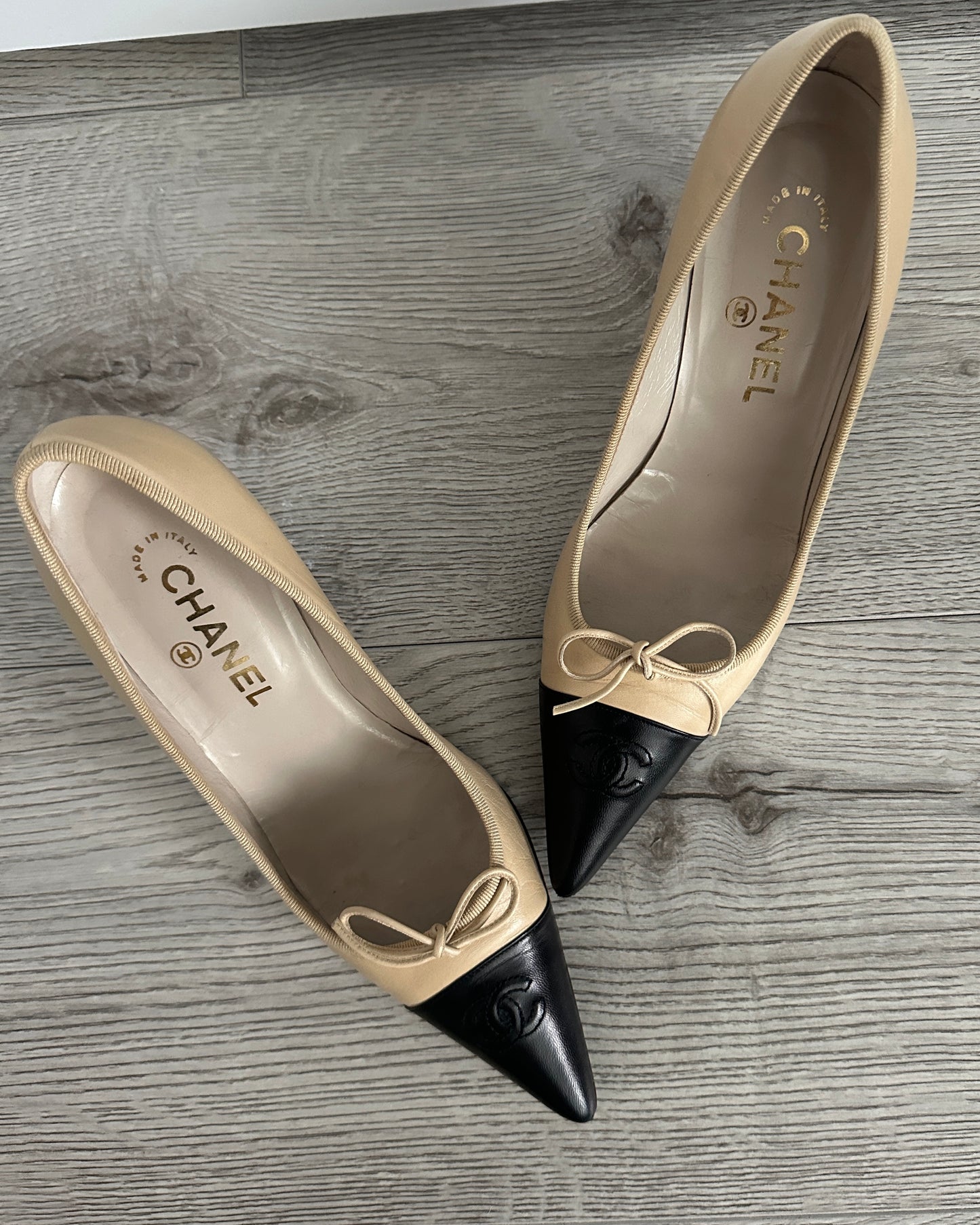 Vintage Chanel Pointed Toe Pumps with CC Logo