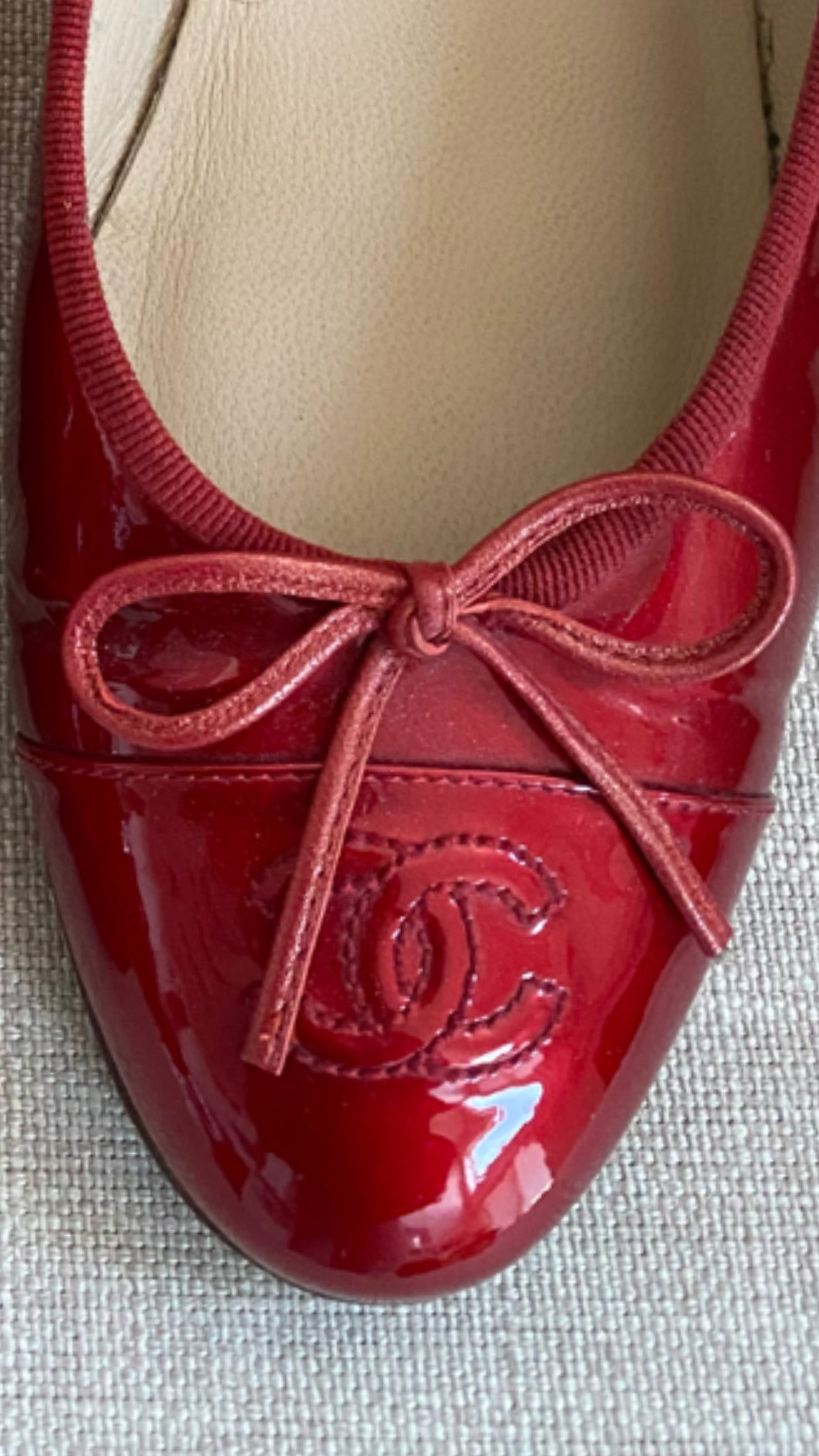 Chanel Patent Red Ballet Flat