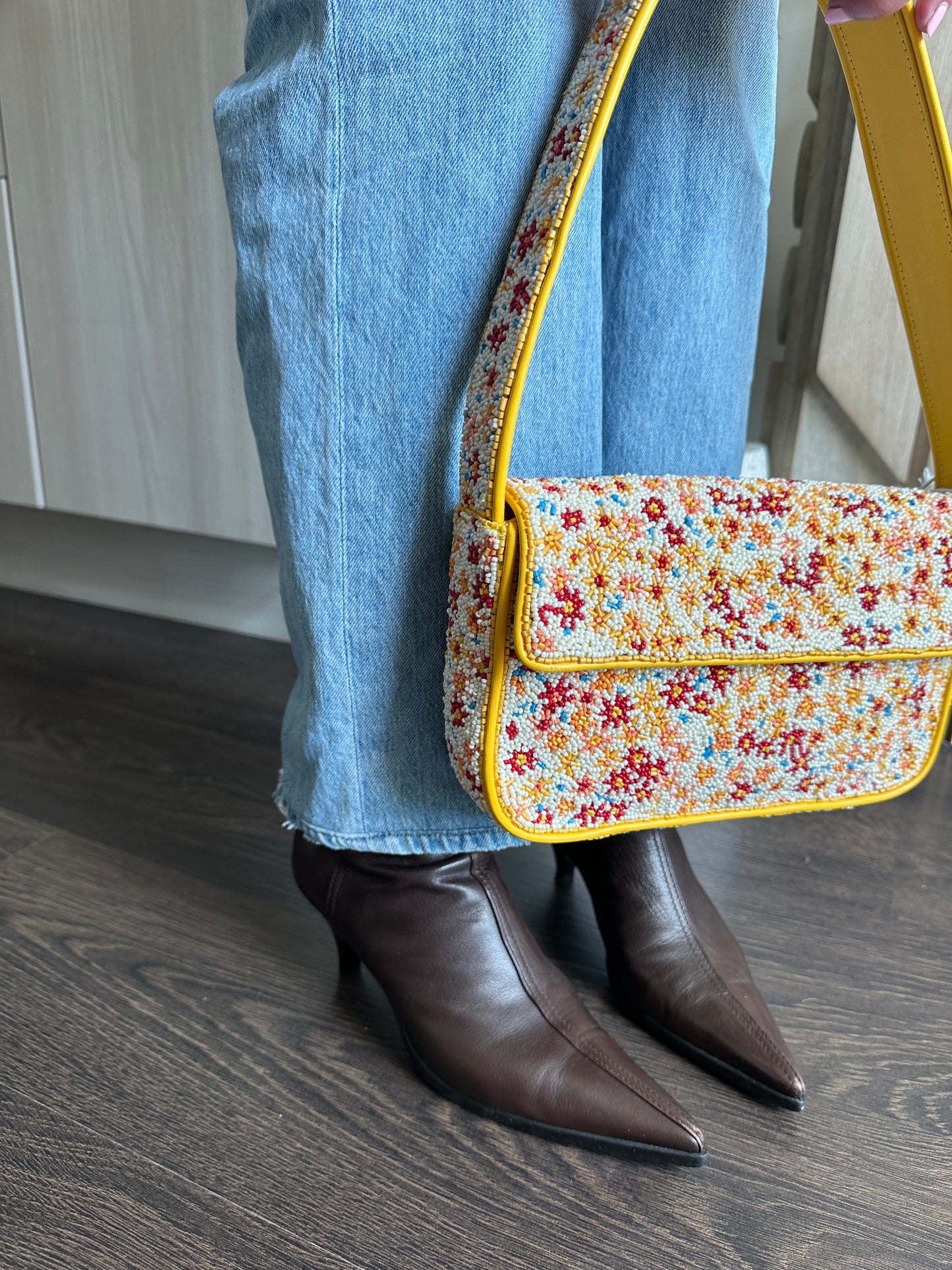 Vintage Moschino Floral Embroidered Mules