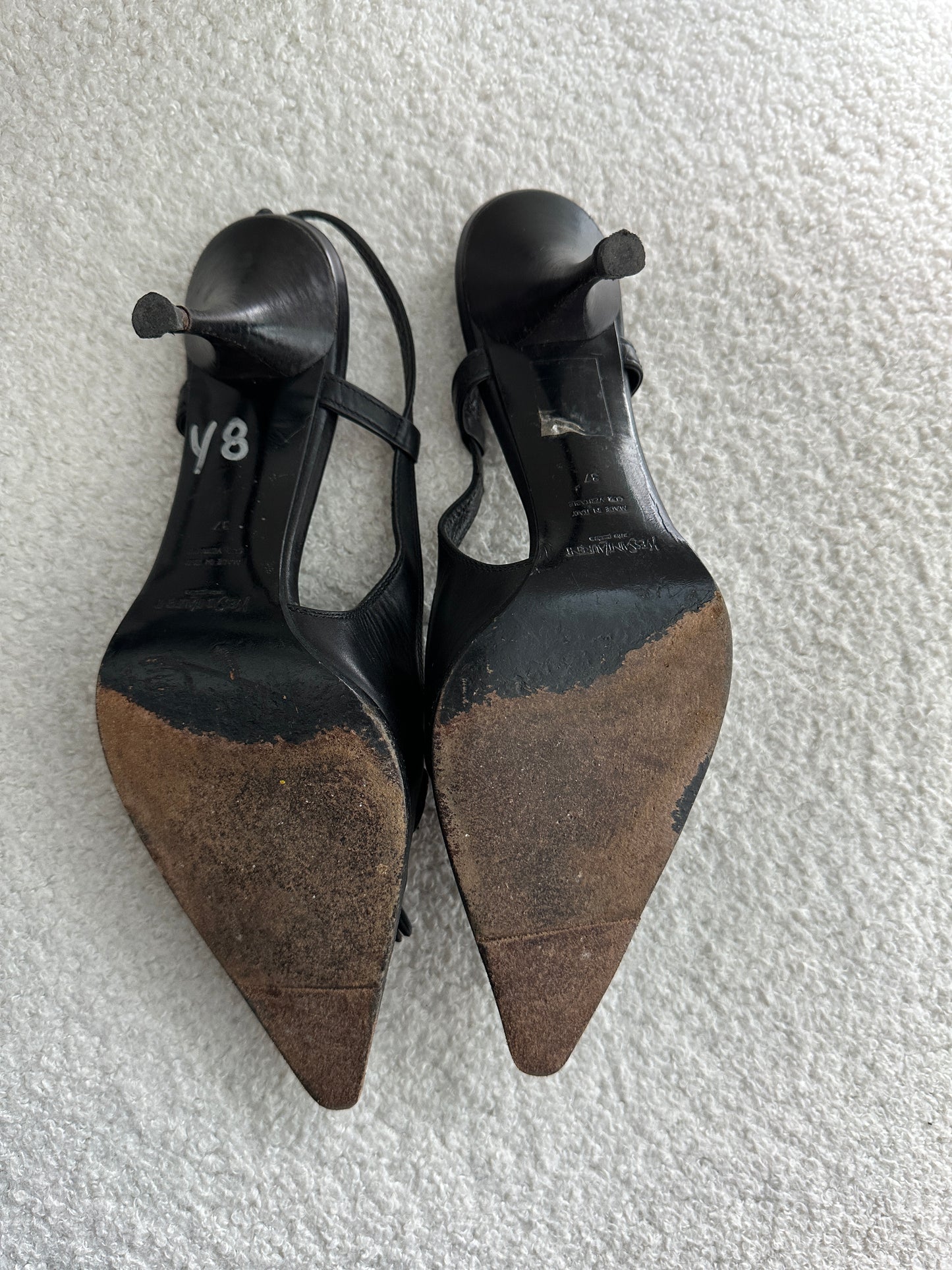 Vintage YSL Slingbacks with Tassel & Logo Detail