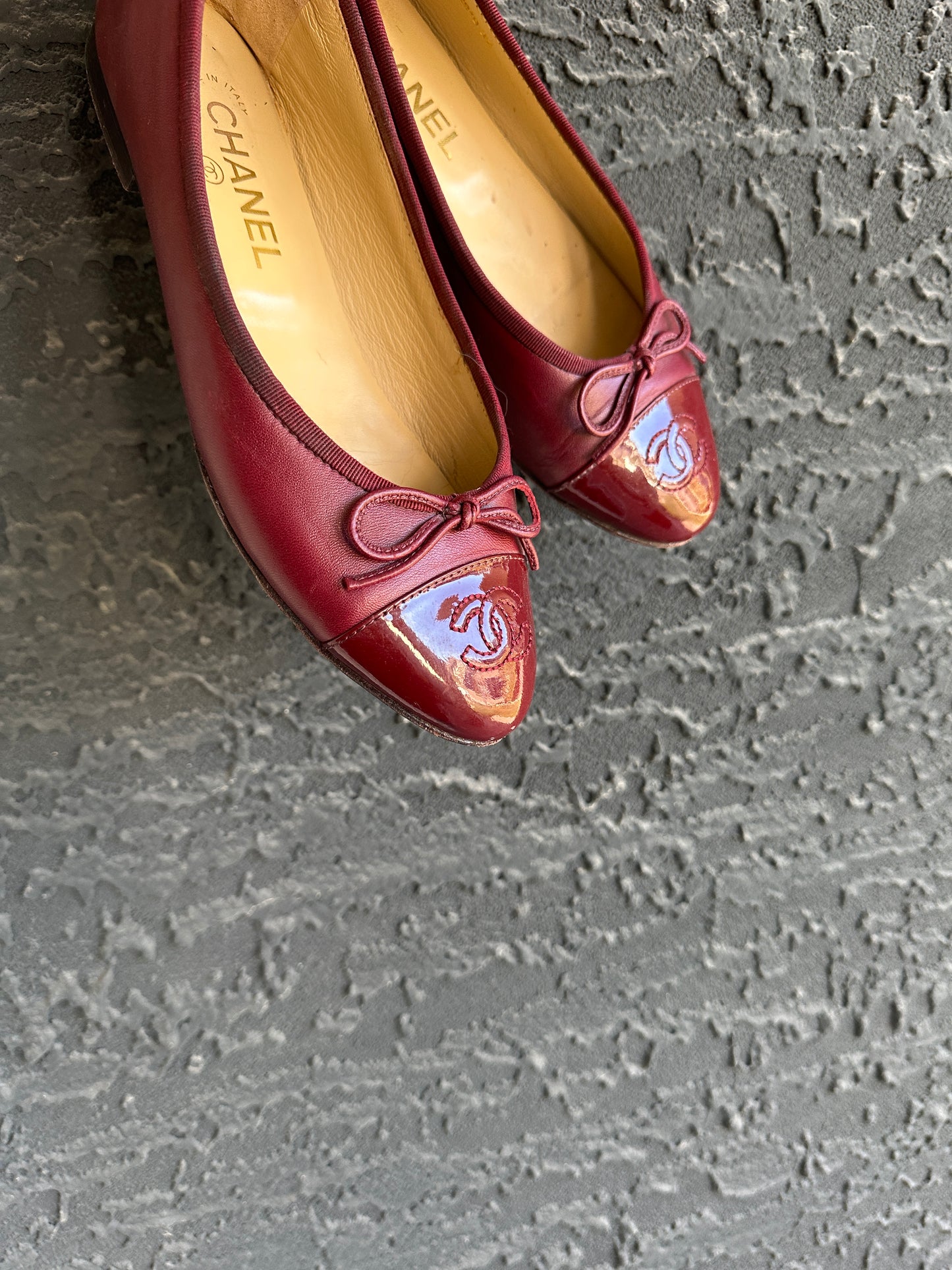 Chanel Red Ballet Flats