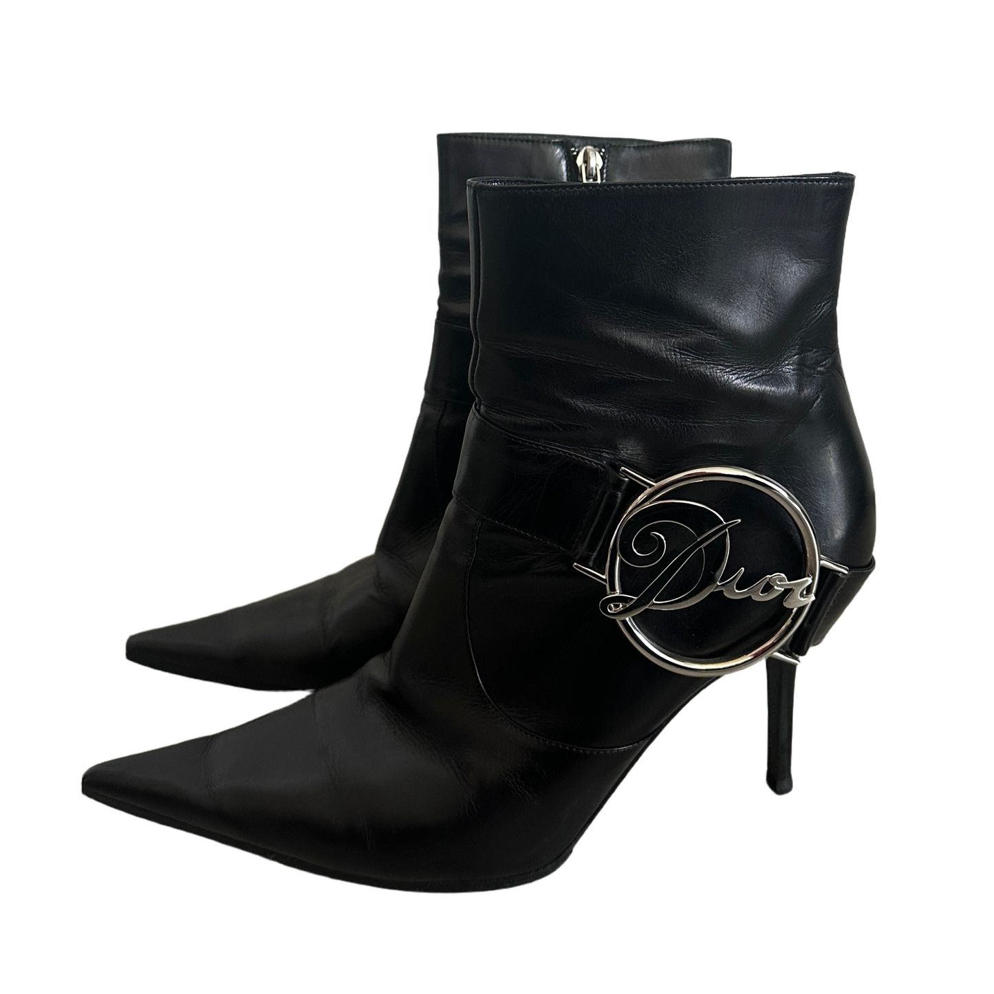 Vintage Christian Dior Ankle Boots with Dior Logo Emblem