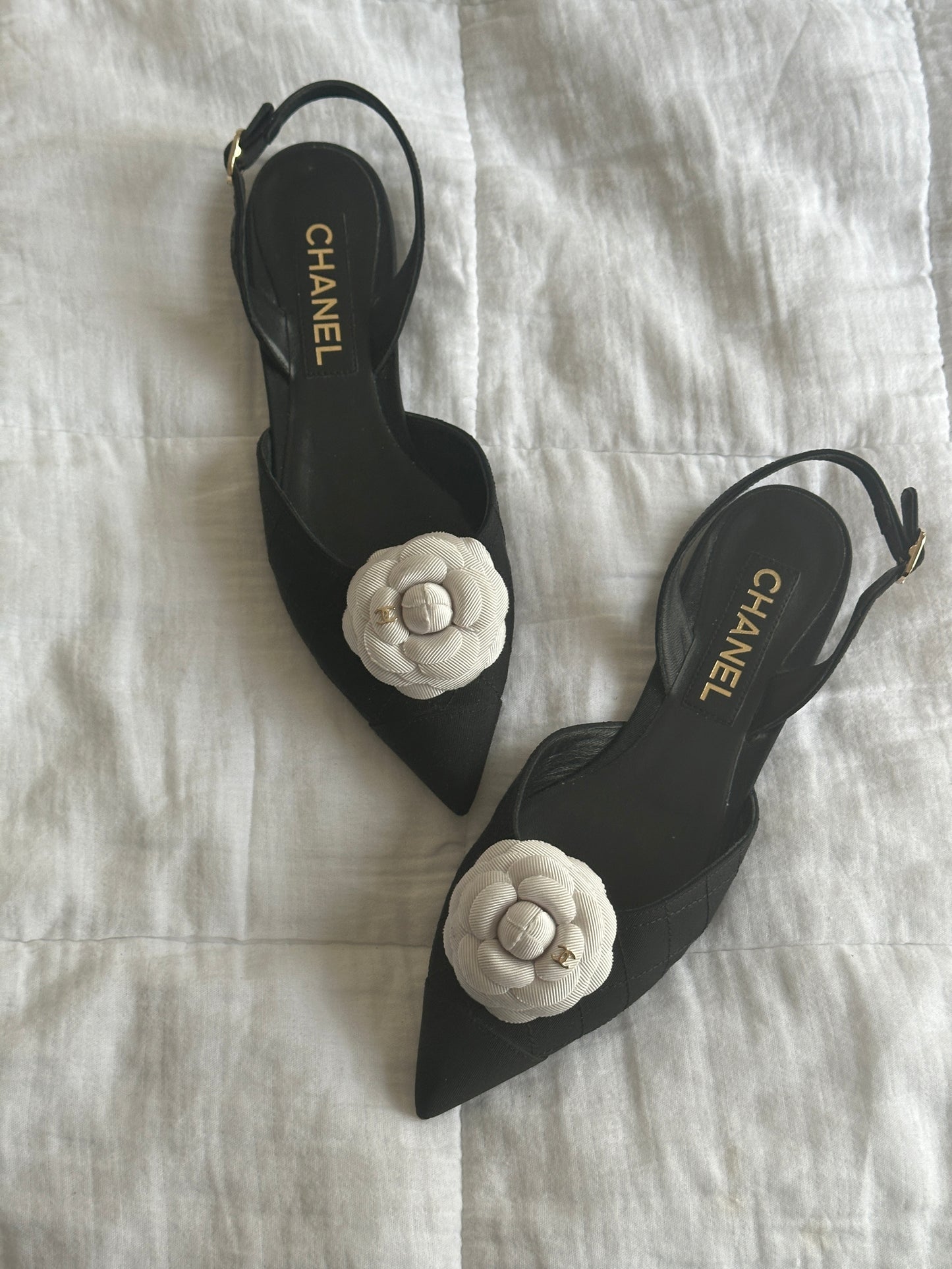 Chanel Camelia Slingback Ballet Flat 38