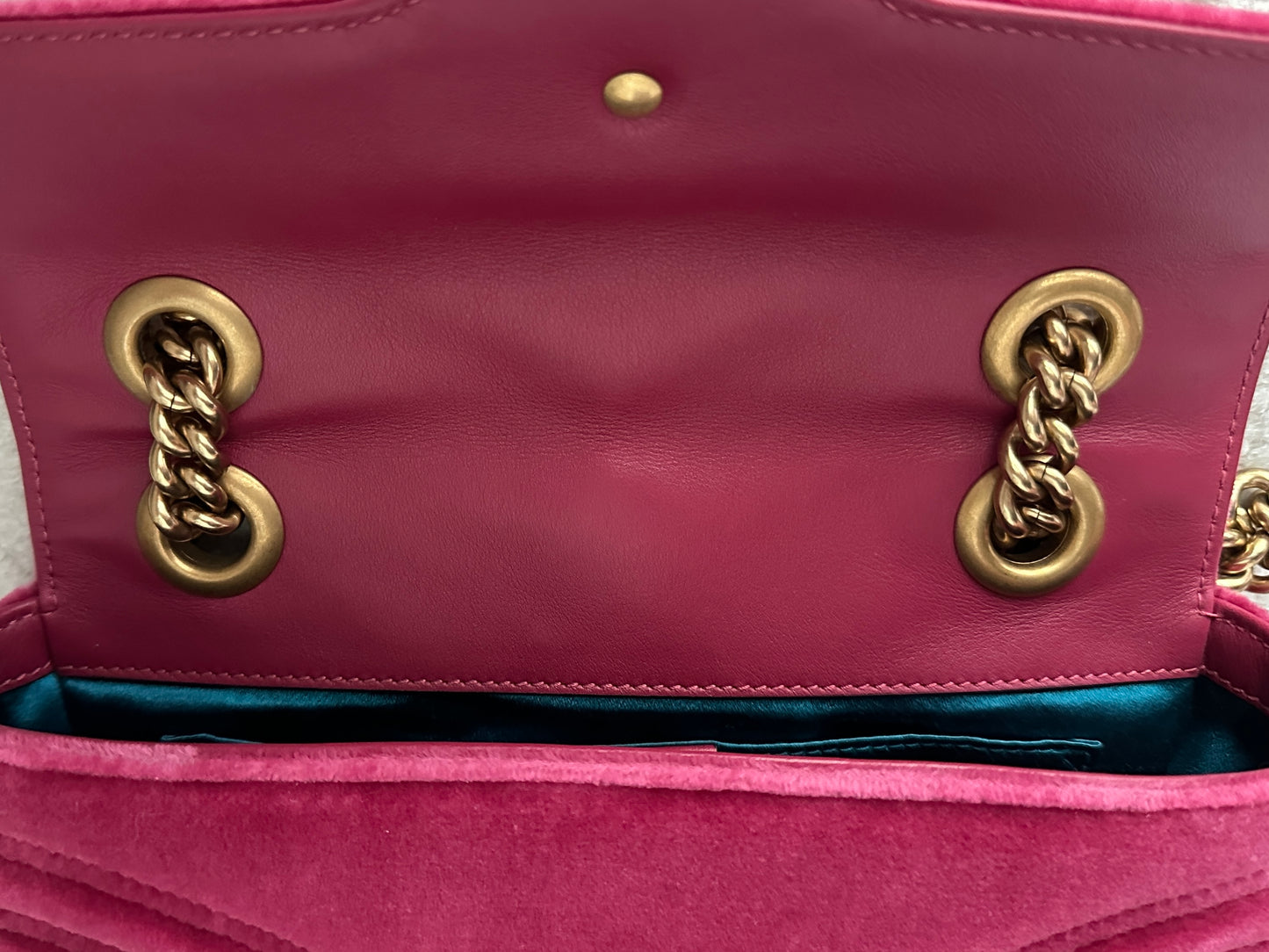 Gucci Marmont Mini Velvet Matelasse Shoulder / Crossbody Bag