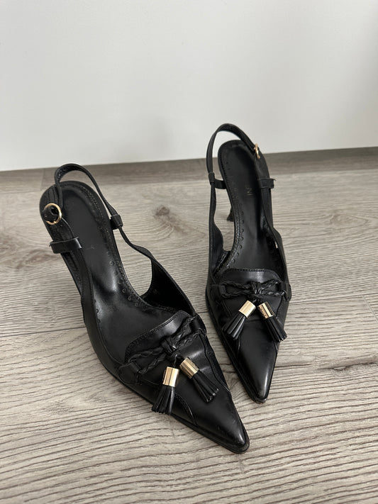 Vintage YSL Slingbacks with Tassel & Logo Detail