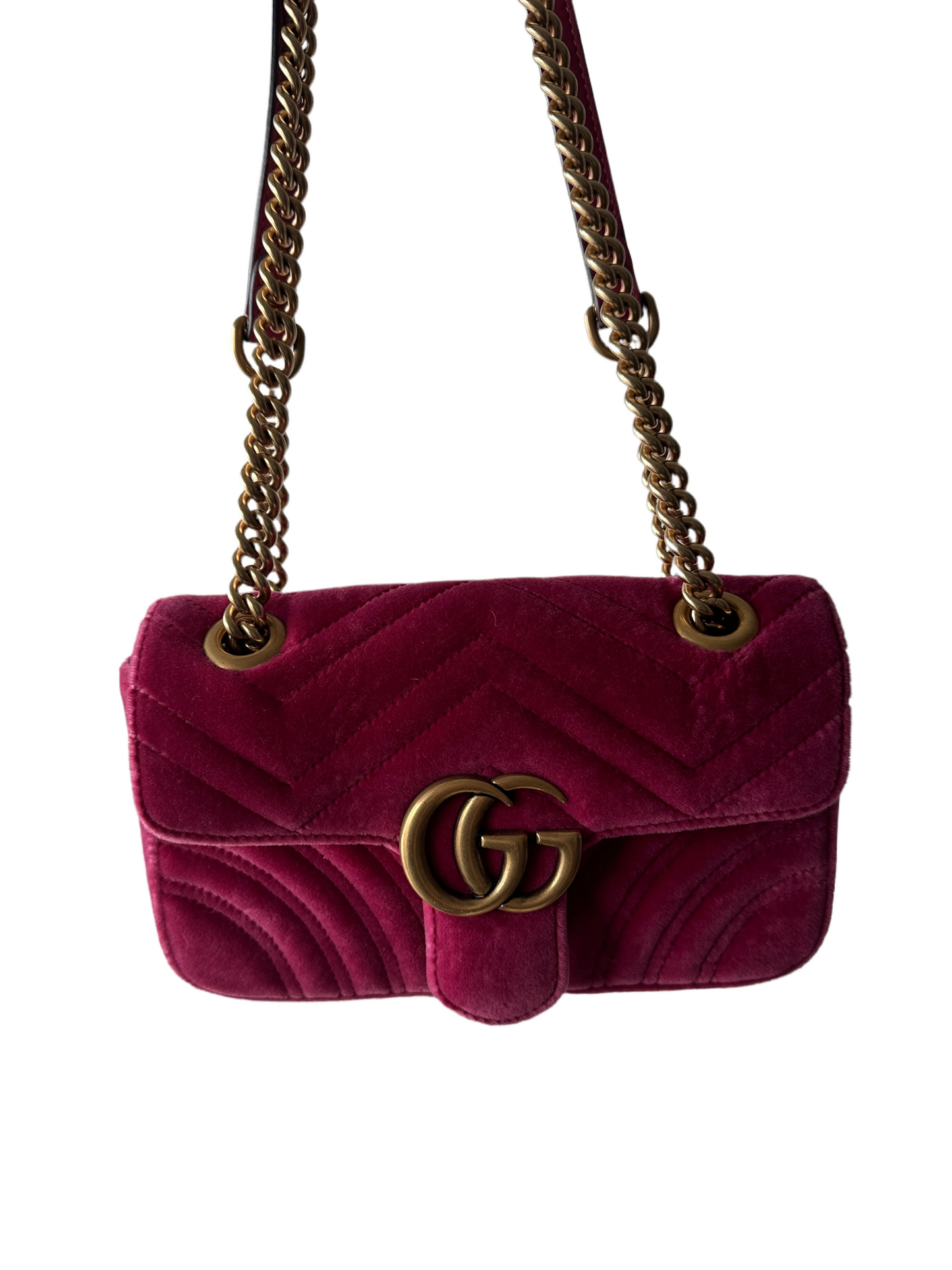 Gucci Marmont Mini Velvet Matelasse Shoulder / Crossbody Bag