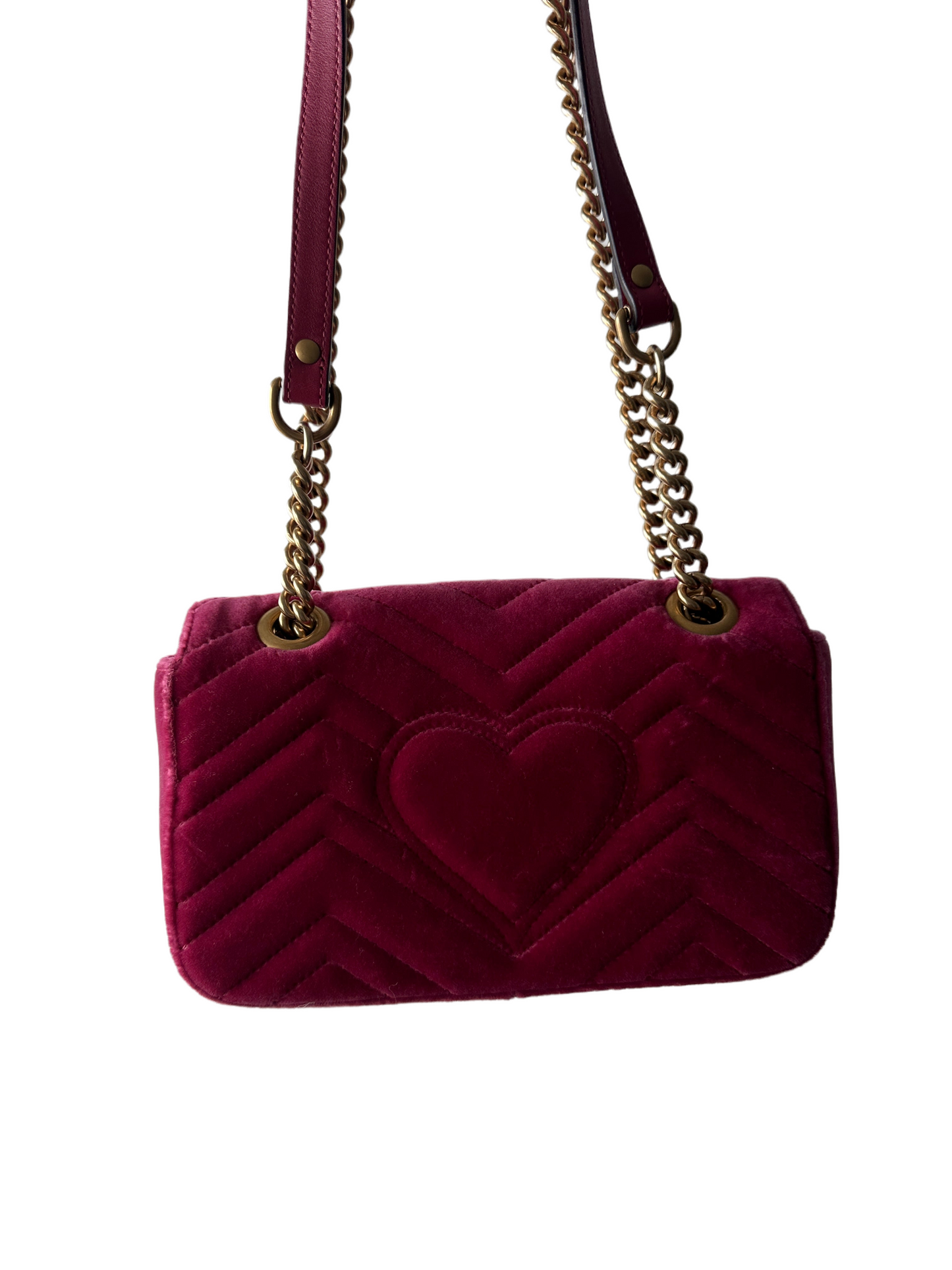 Gucci Marmont Mini Velvet Matelasse Shoulder / Crossbody Bag