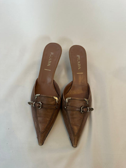 Vintage Prada Buckle Mules