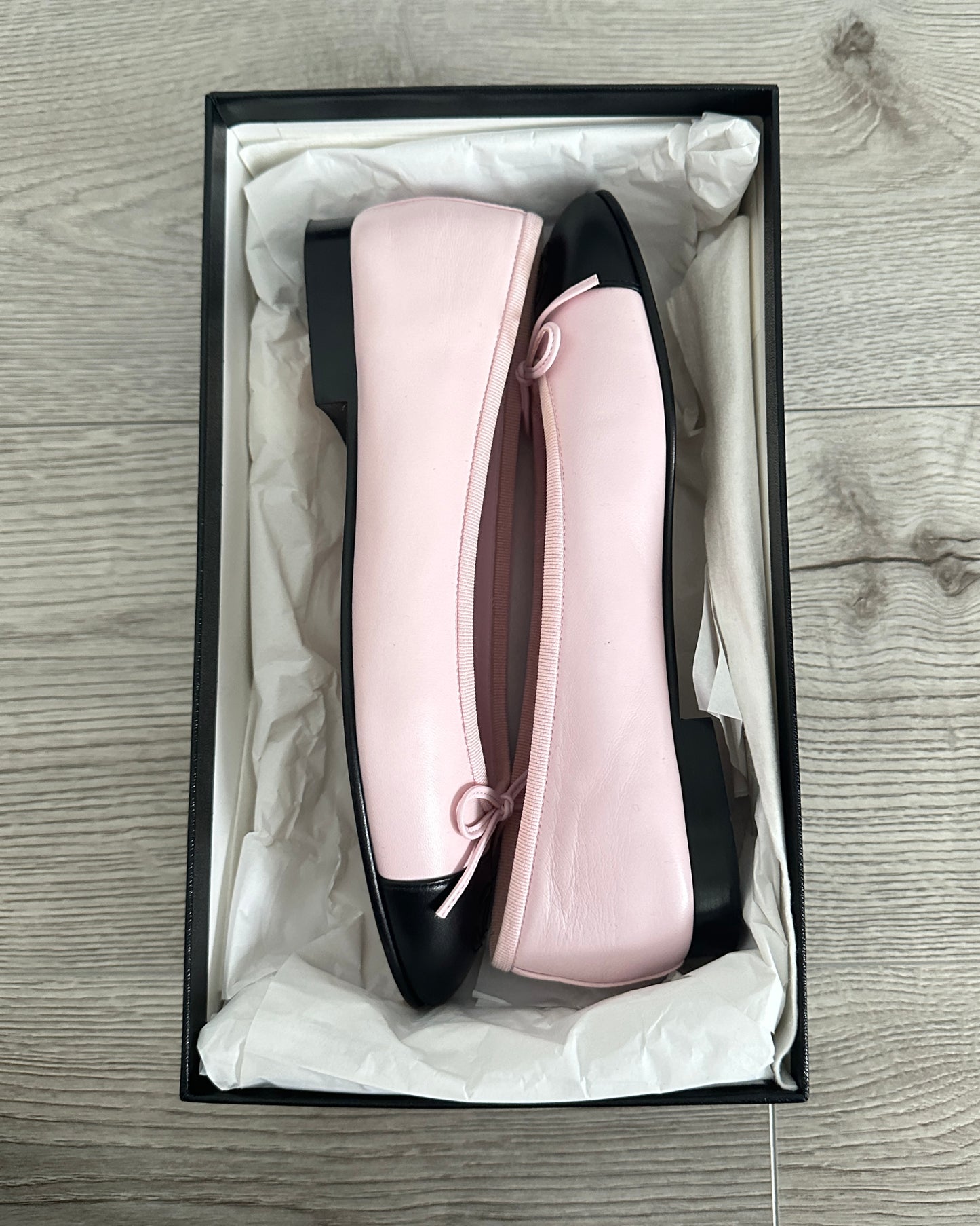 Chanel Ballerina Flats Pink/Black 37.5