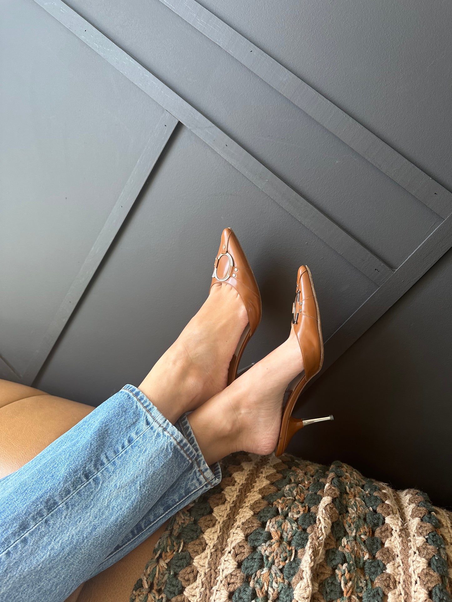 Vintage Dior Brown Mules