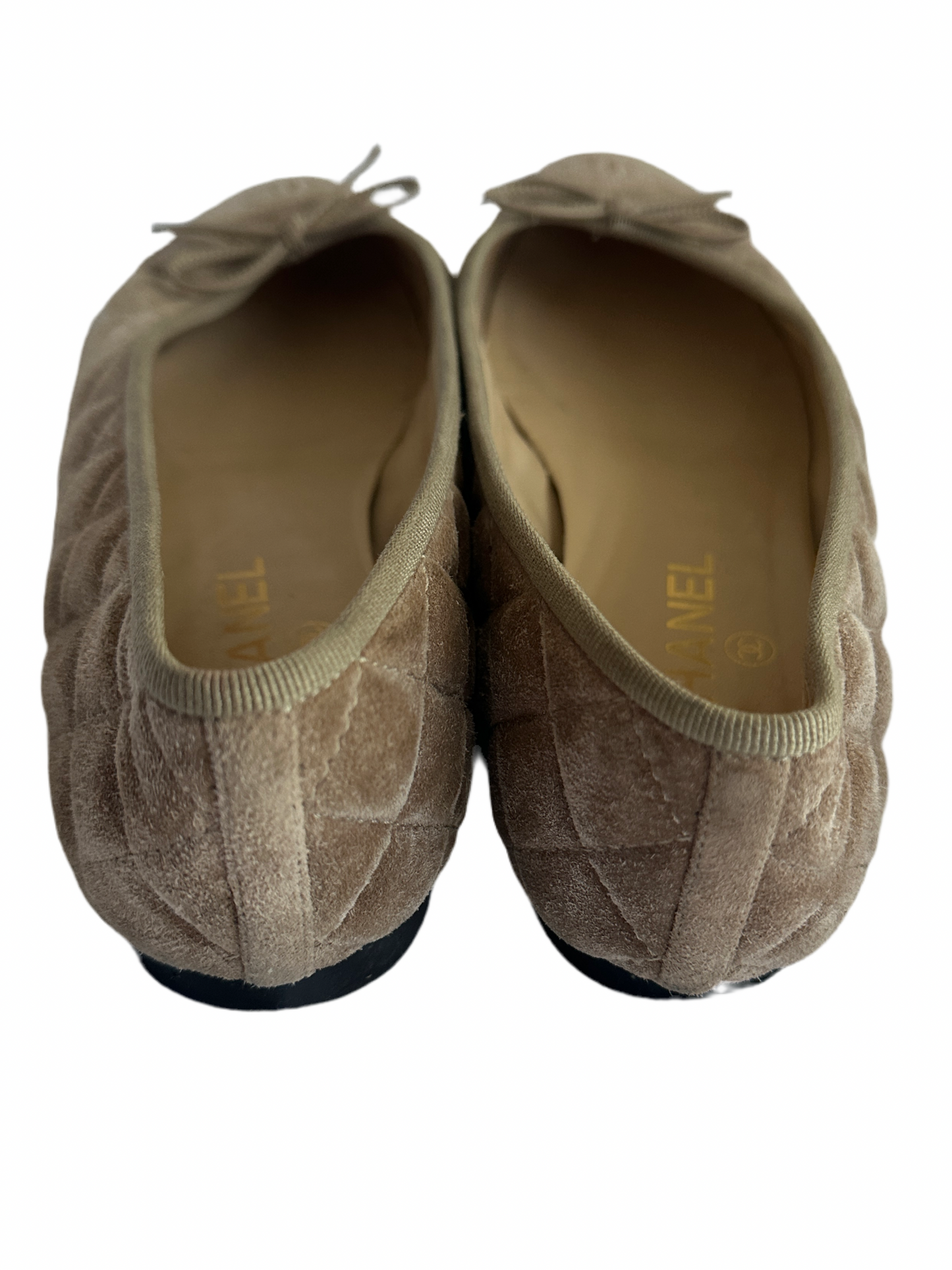 Chanel Suede Quilted Ballet Flat 39.5