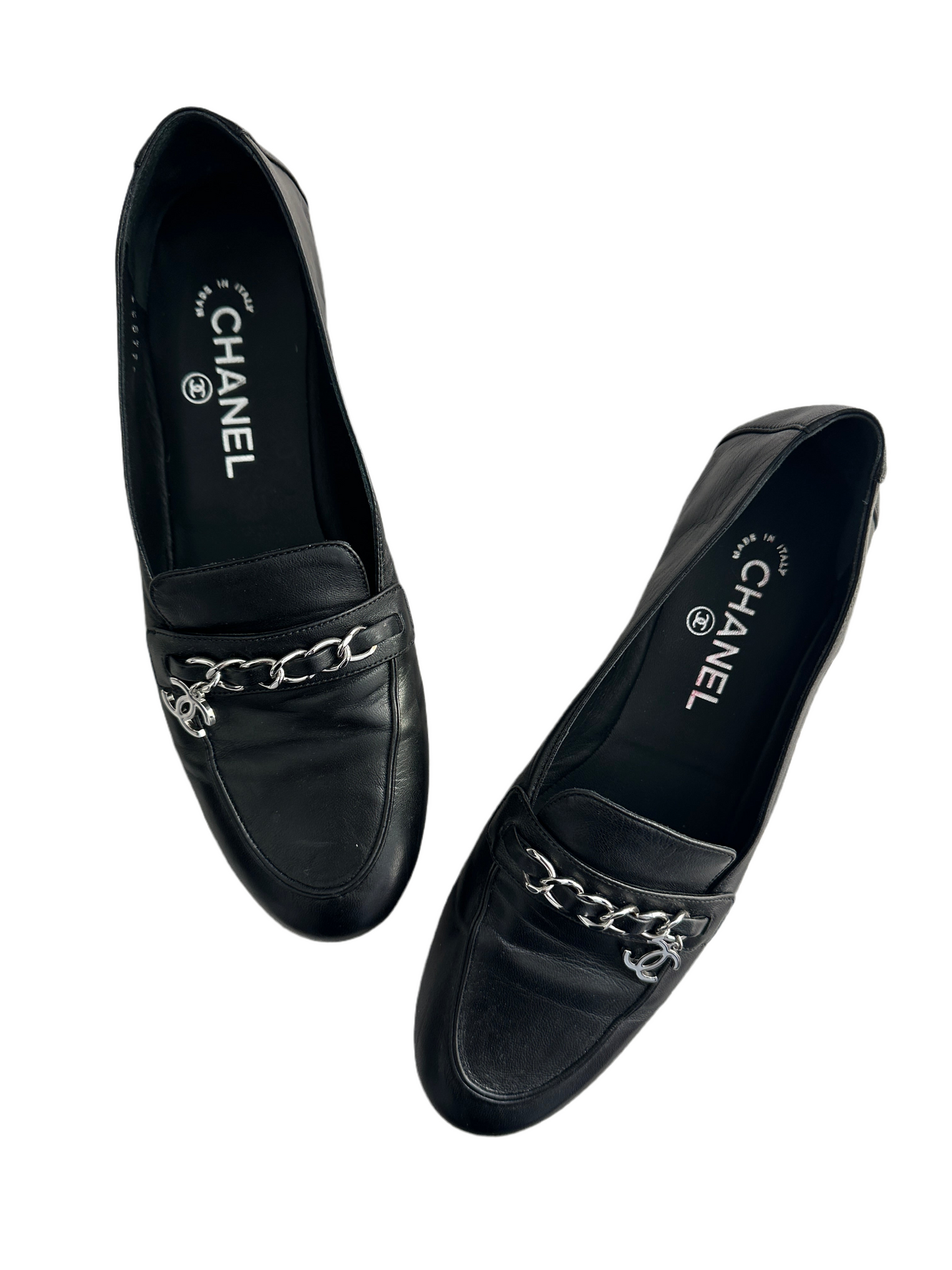 Chanel 2019 Moccasin Lambskin Flats / Loafers 39