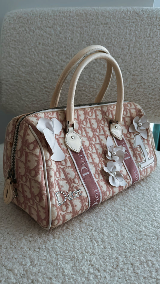 Vintage Dior Pink & White Bag